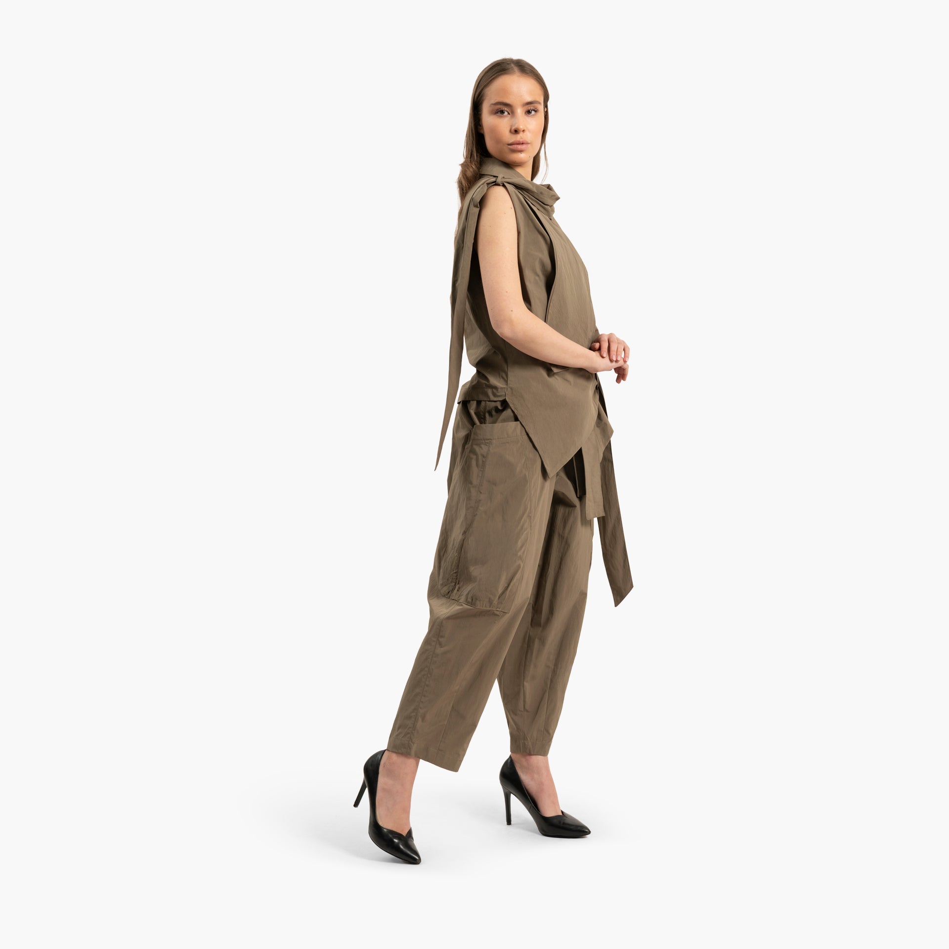 Women's Cargo Beige Pants By WECRE8