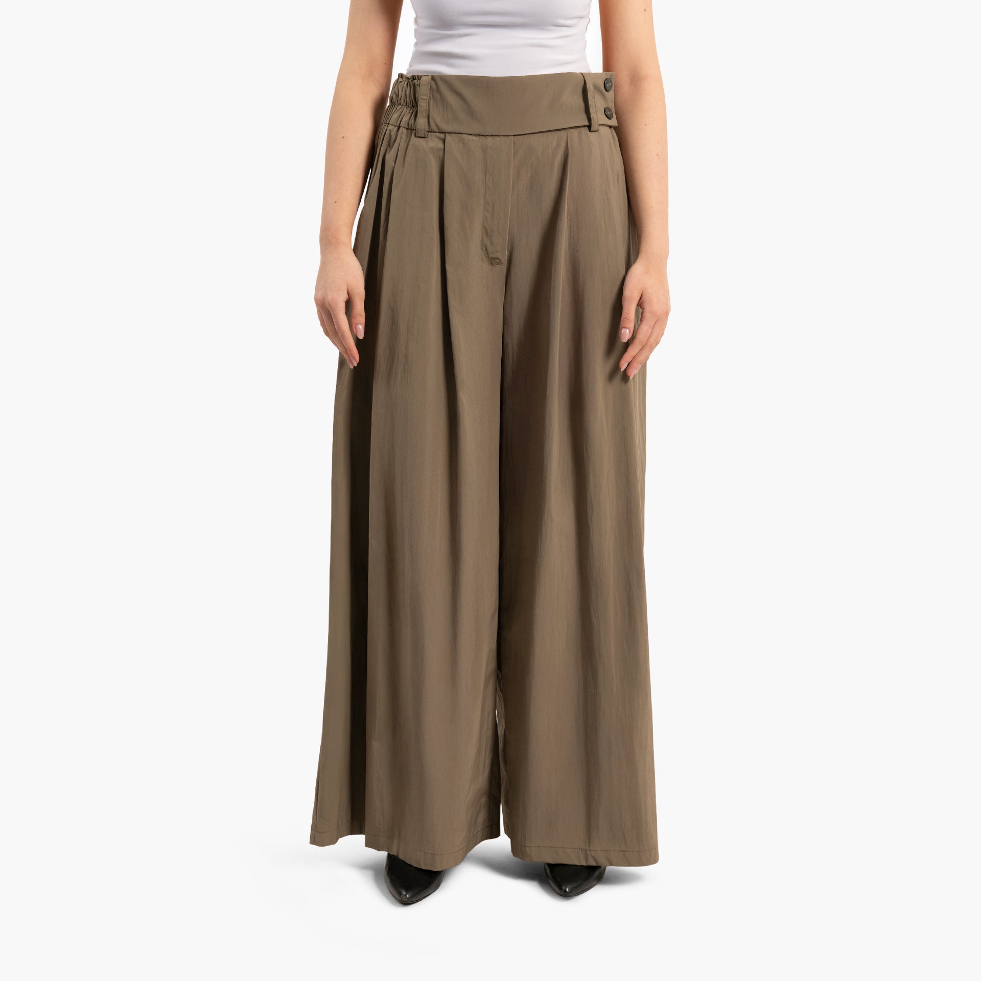 Women's Pleated Brown Trousers By WECRE8