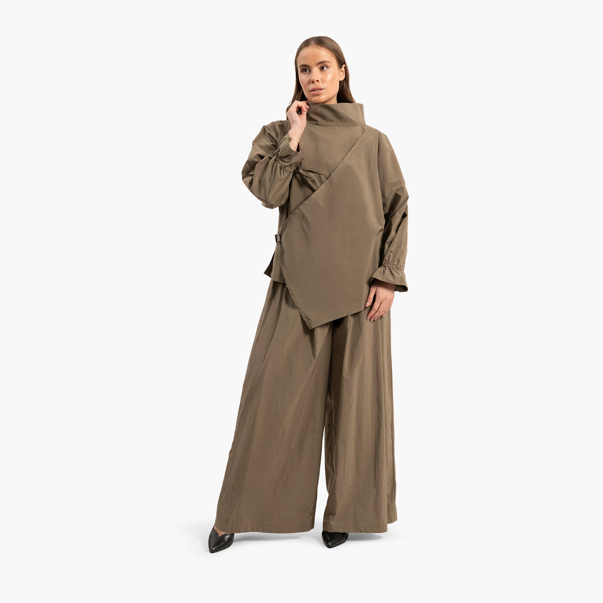 Women's Pleated Brown Trousers By WECRE8