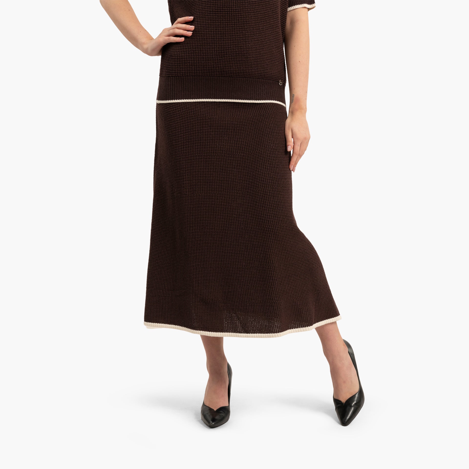 Brown Midi Skirt by WECRE8