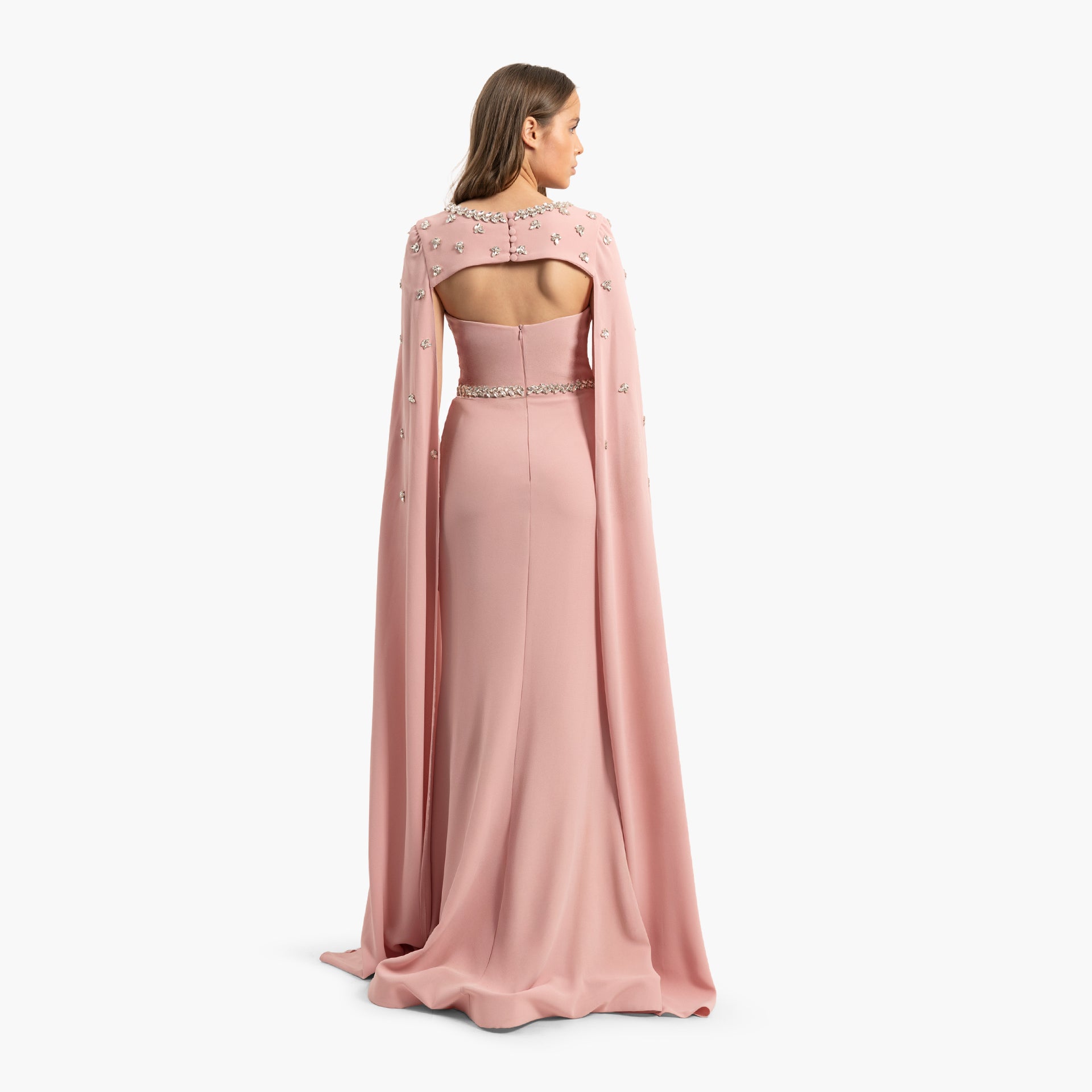 Women's Delicate Pink Dress with Cape By WECRE8