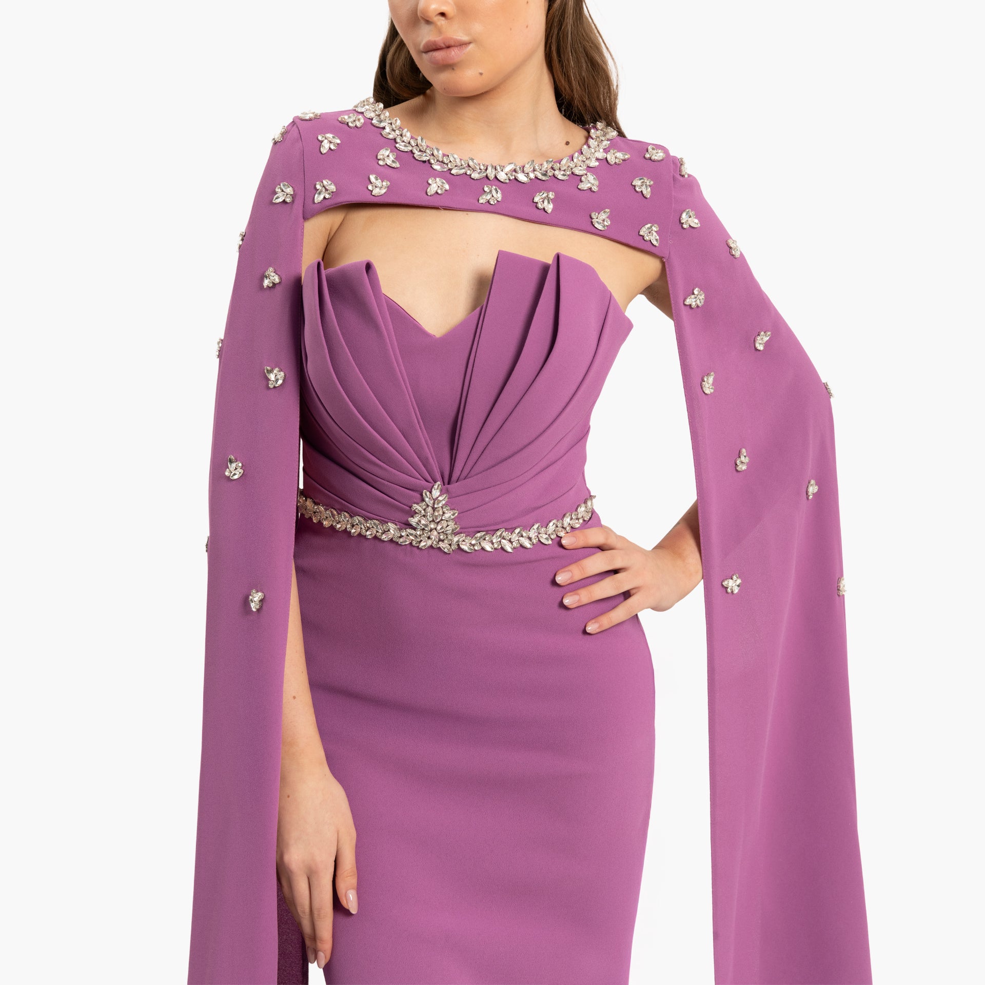 Women's Delicate Purple Dress with Cape By WECRE8