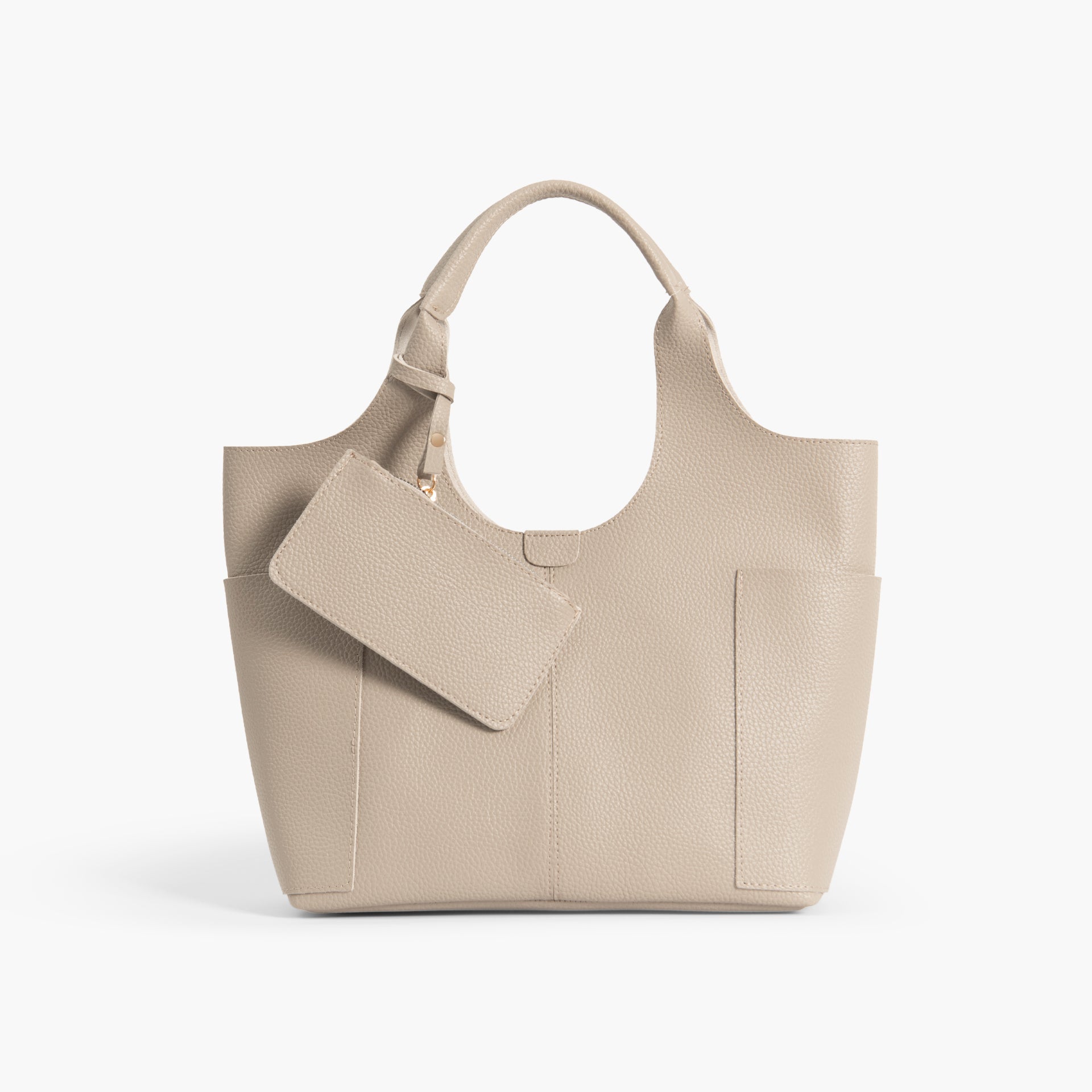 Beige Spacious Tote Bag by WECRE8