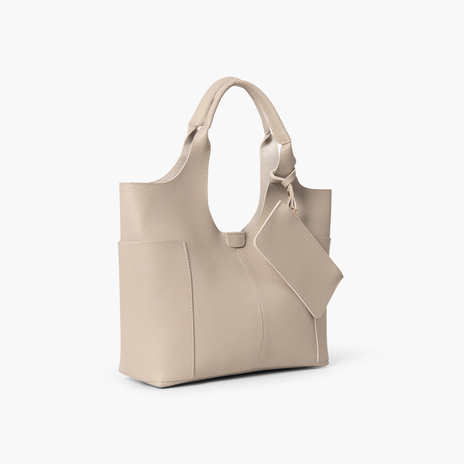 Beige Spacious Tote Bag by WECRE8