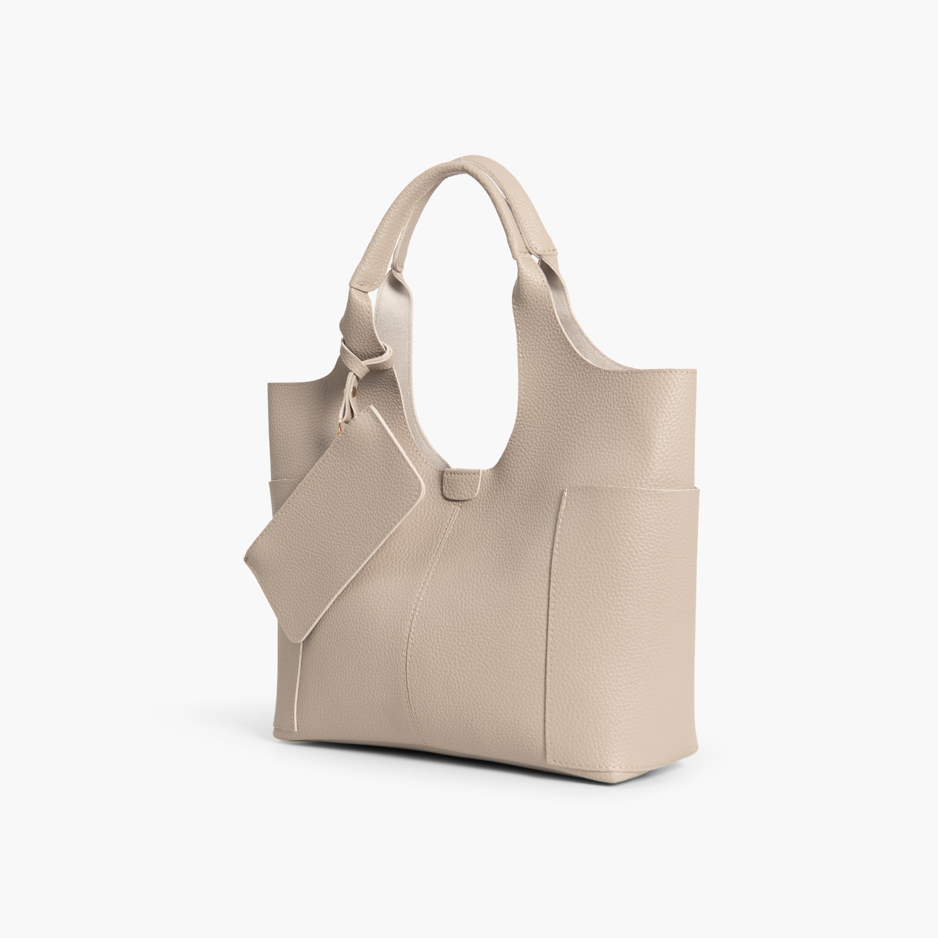 Beige Spacious Tote Bag by WECRE8