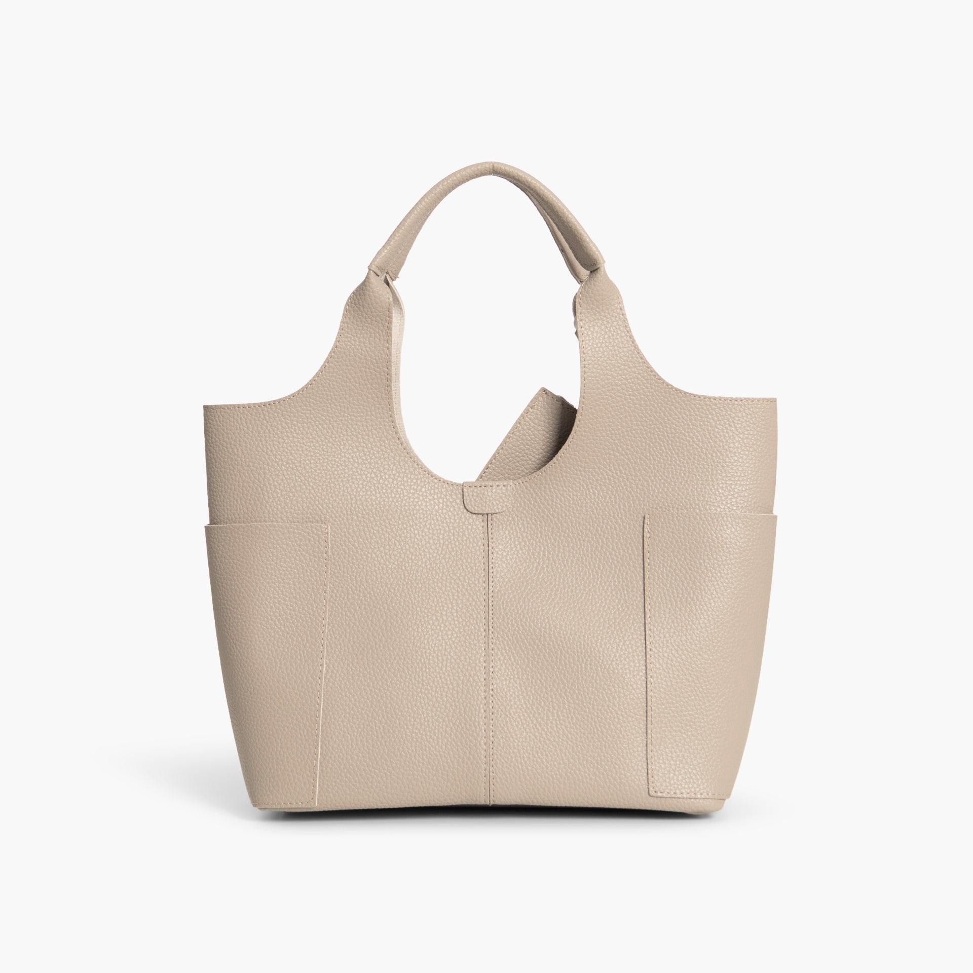 Beige Spacious Tote Bag by WECRE8