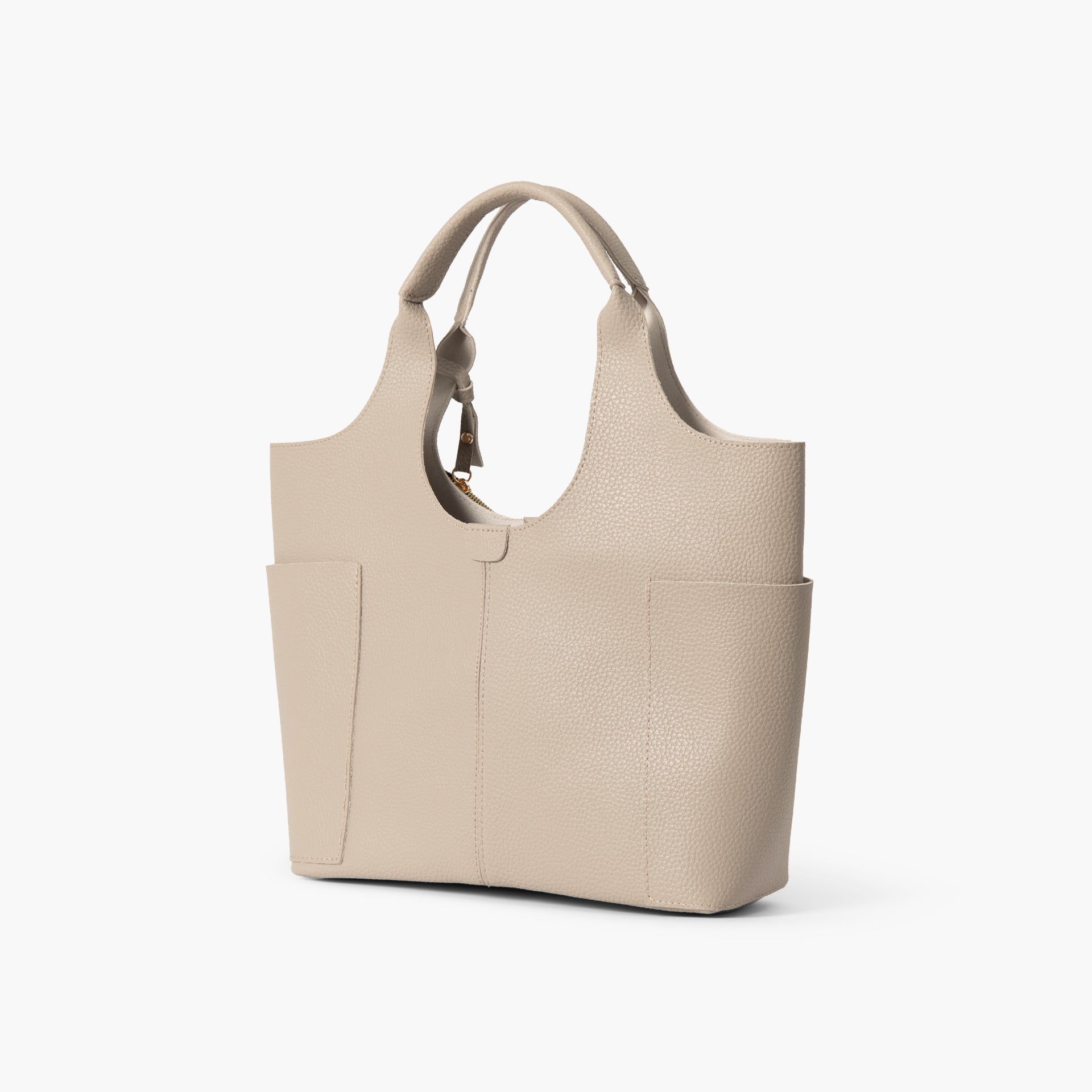 Beige Spacious Tote Bag by WECRE8