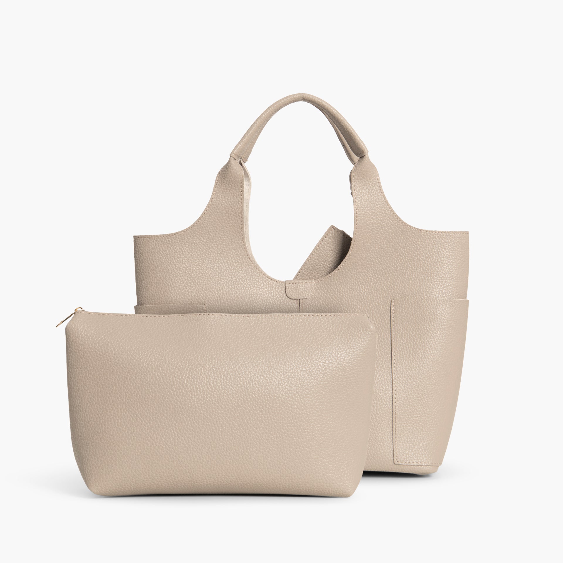 Beige Spacious Tote Bag by WECRE8