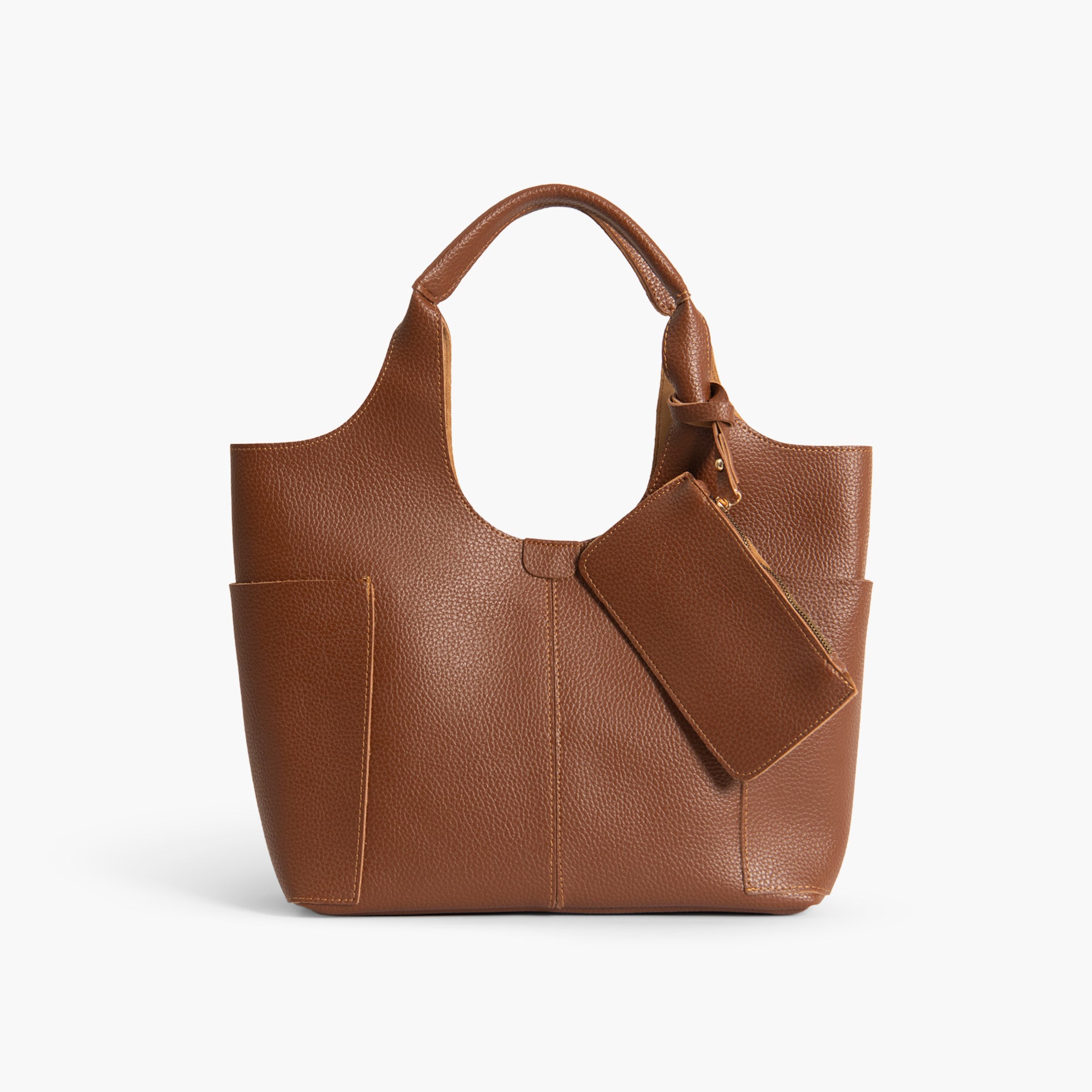 Camel Brown Spacious Tote Bag by WECRE8