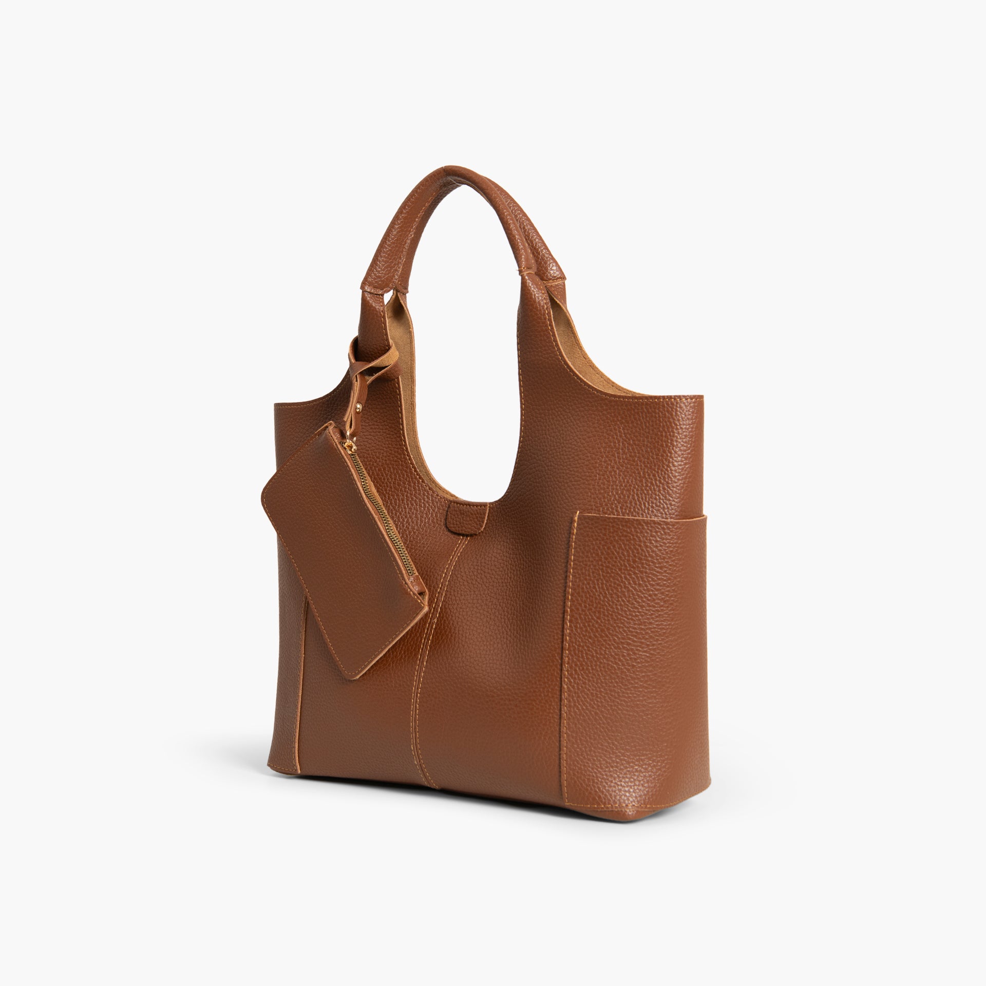 Camel Brown Spacious Tote Bag by WECRE8