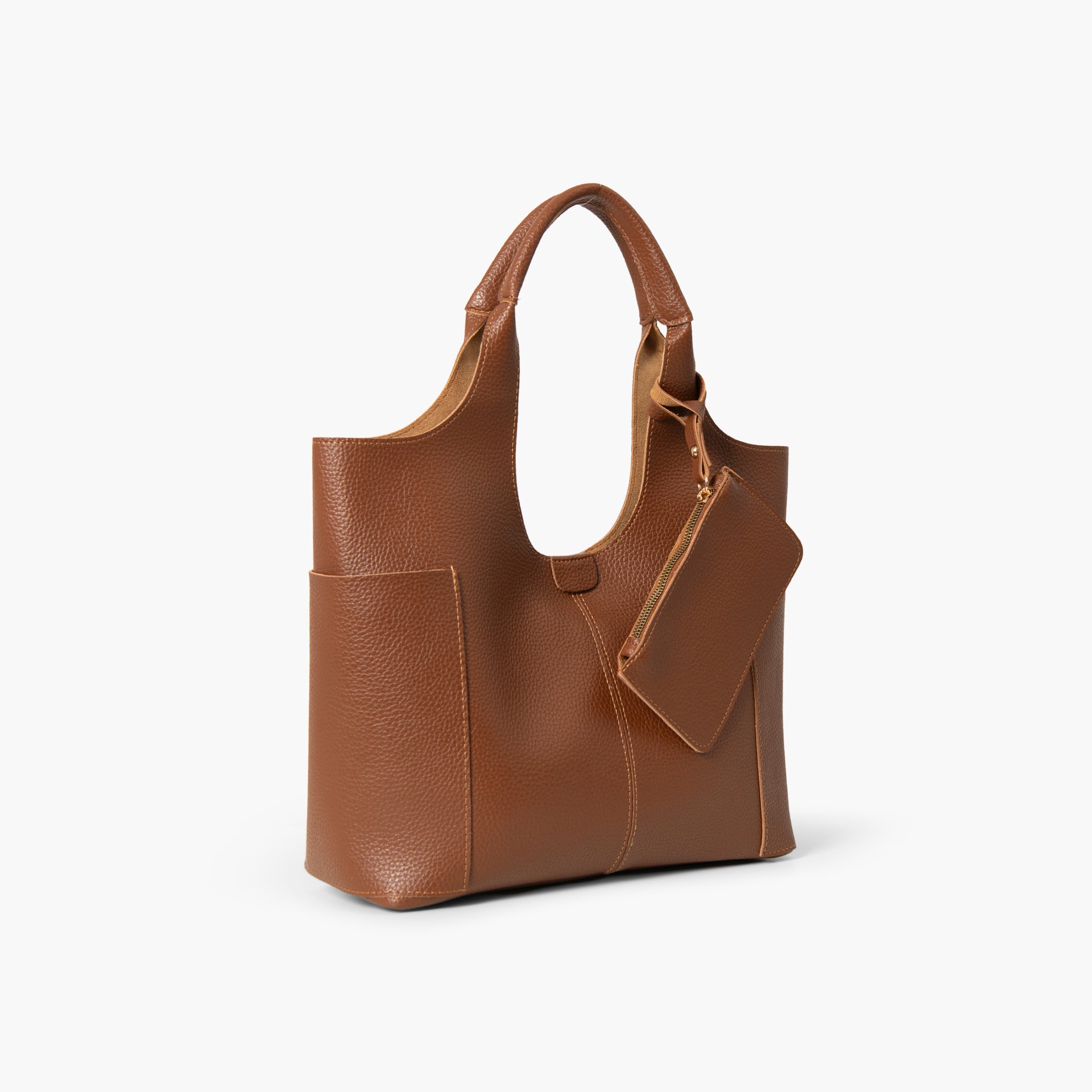 Camel Brown Spacious Tote Bag by WECRE8