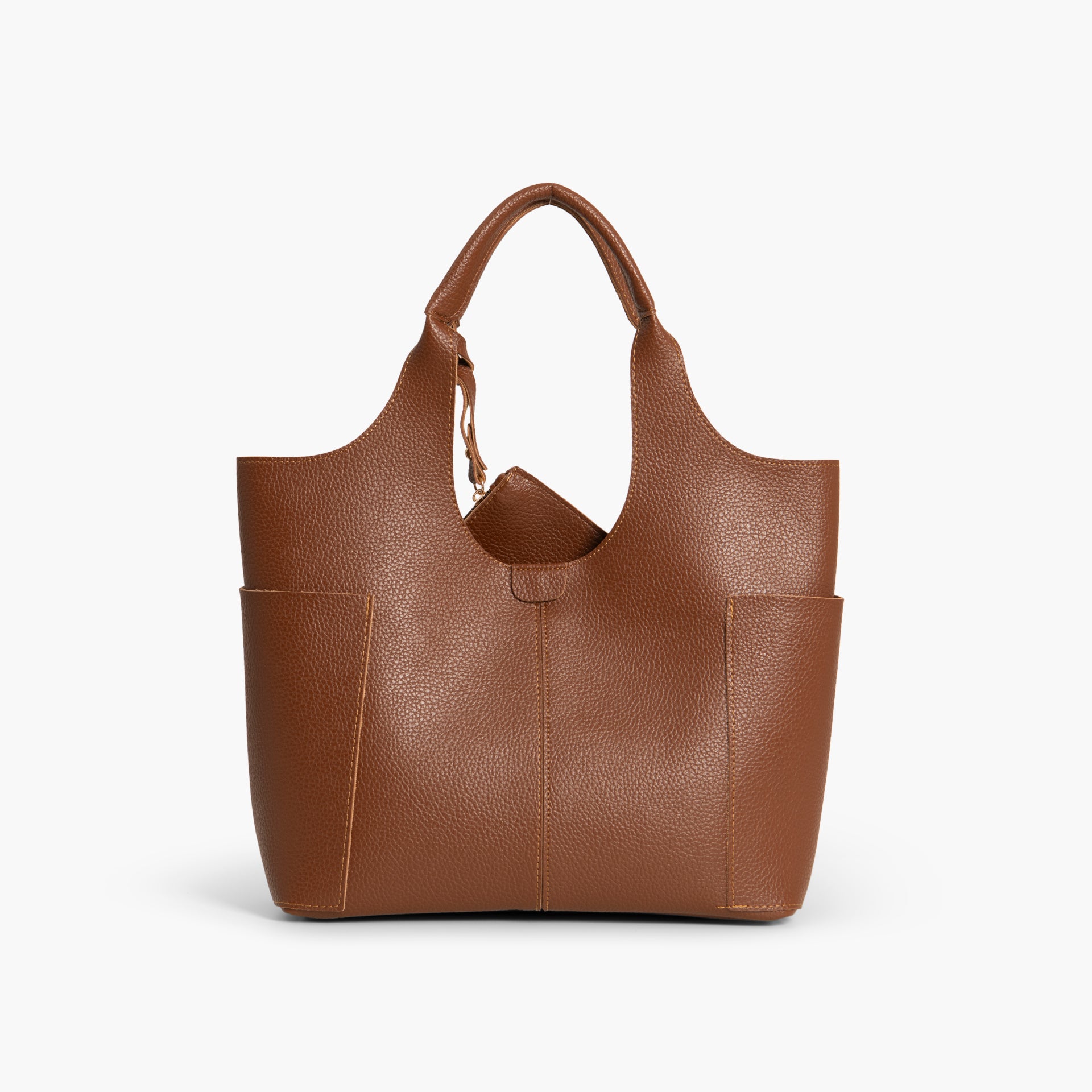 Camel Brown Spacious Tote Bag by WECRE8