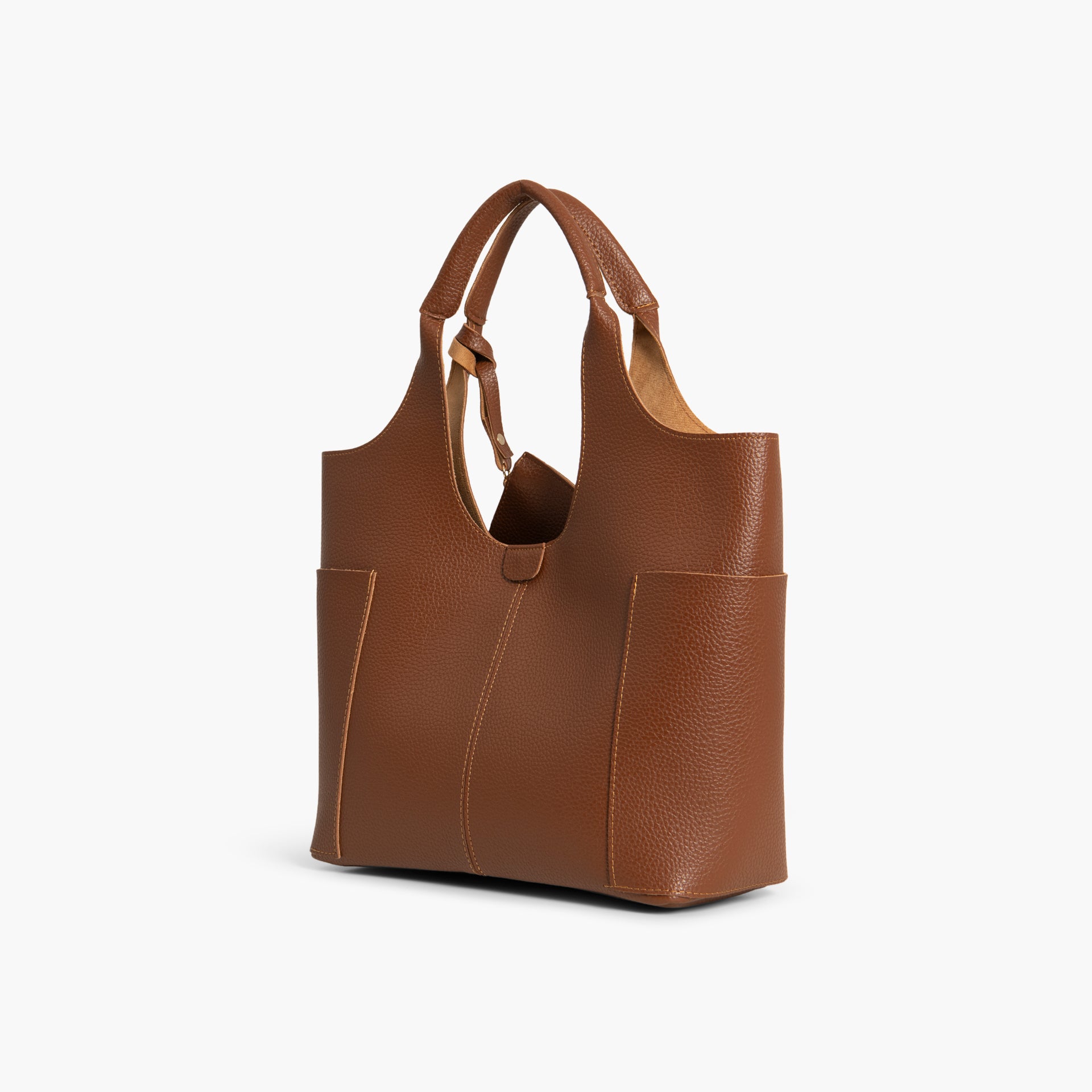 Camel Brown Spacious Tote Bag by WECRE8