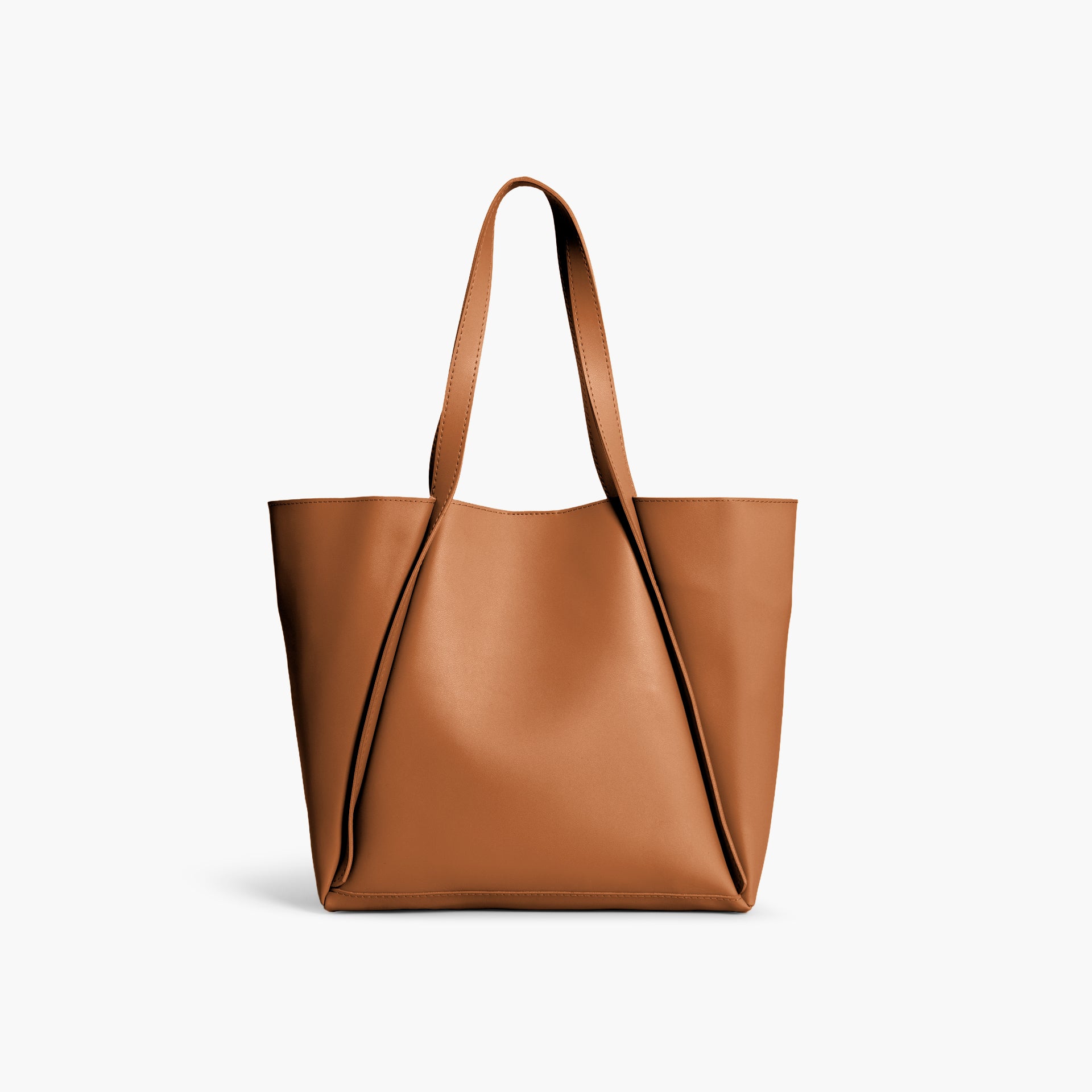 Brown Minimalist Tote Bag by WECRE8