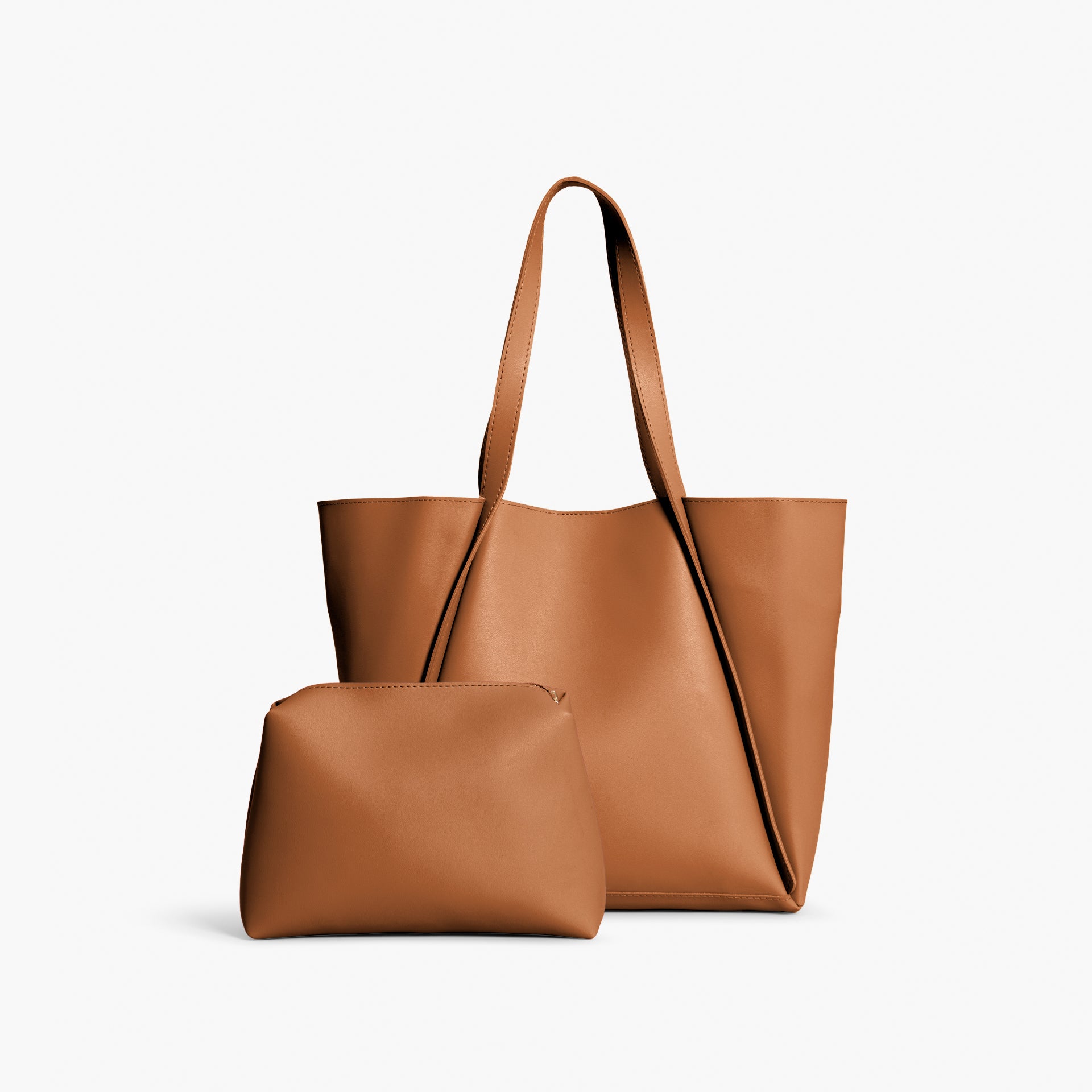 Brown Minimalist Tote Bag by WECRE8