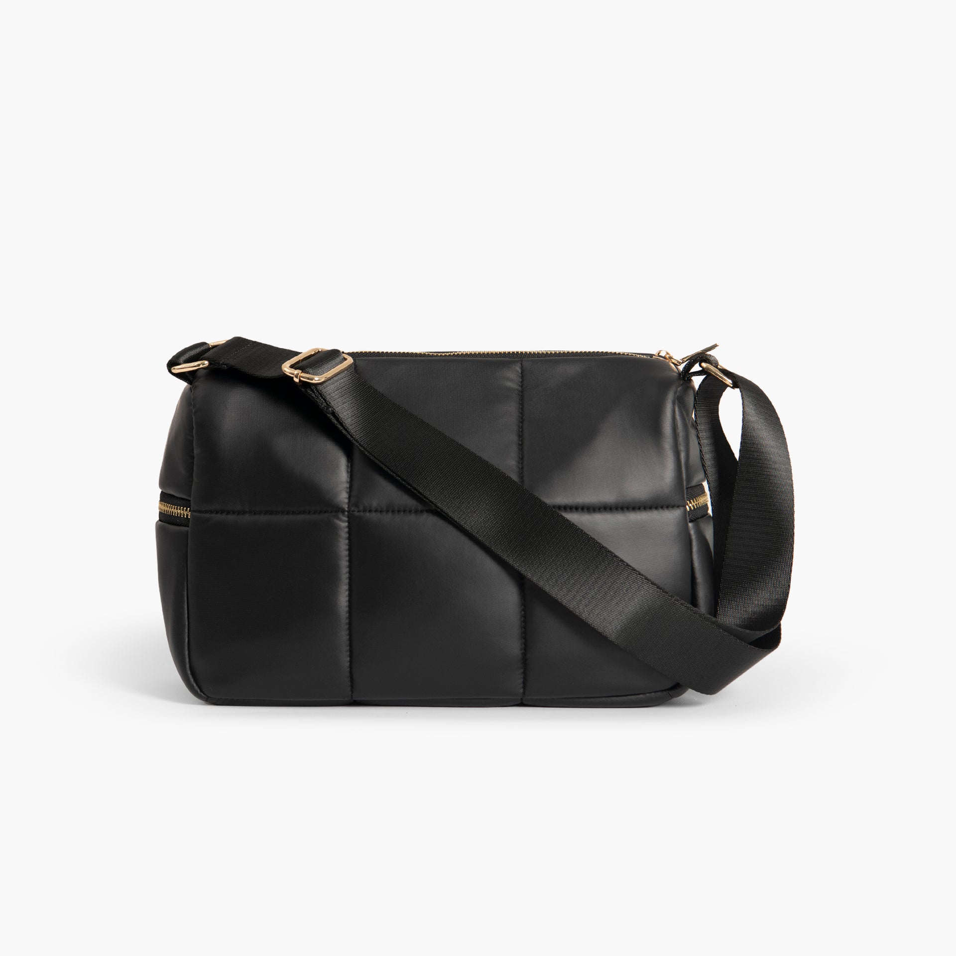 Black Quilted Crossbody Bag by WECRE8