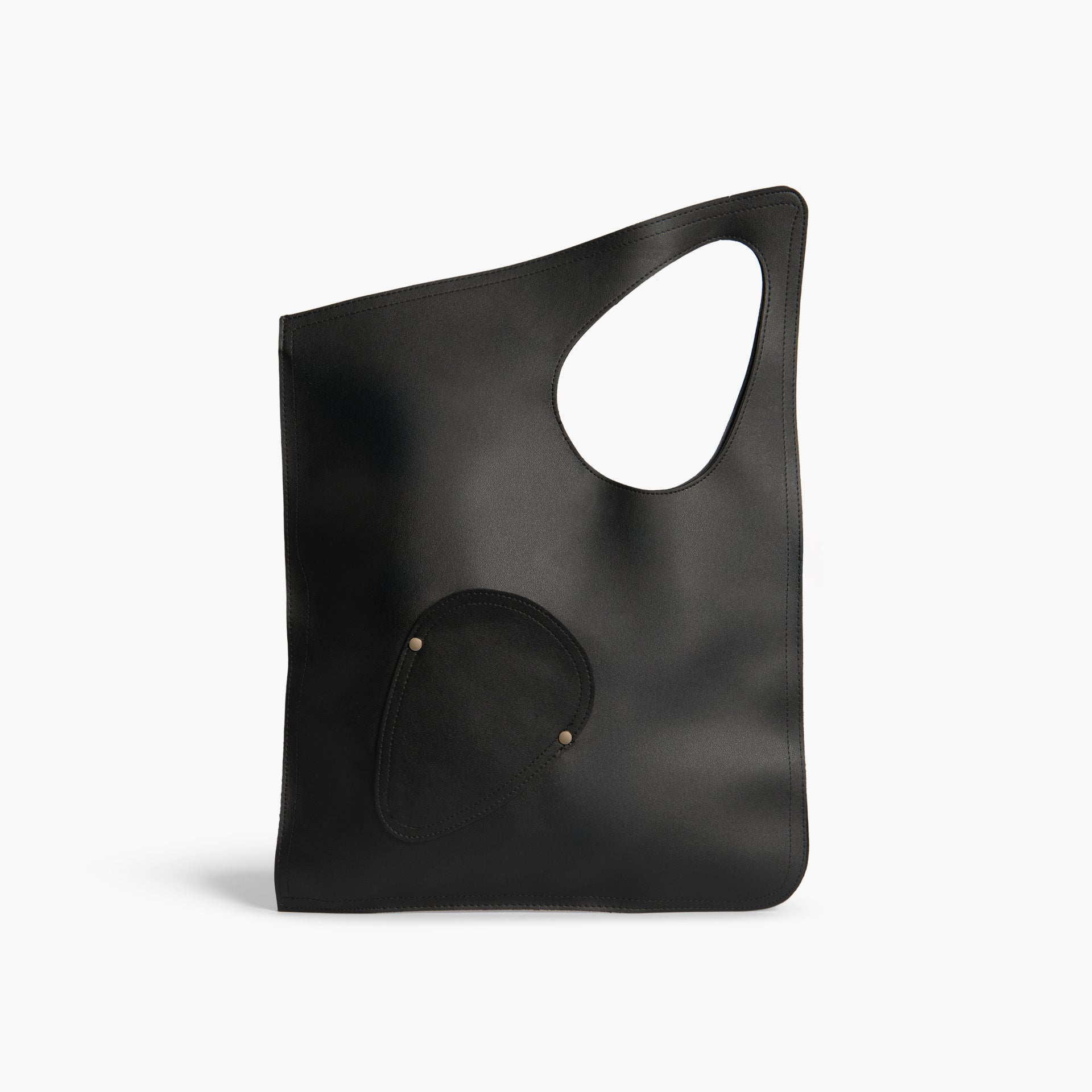 Black Asymmetrical Tote Bag by WECRE8