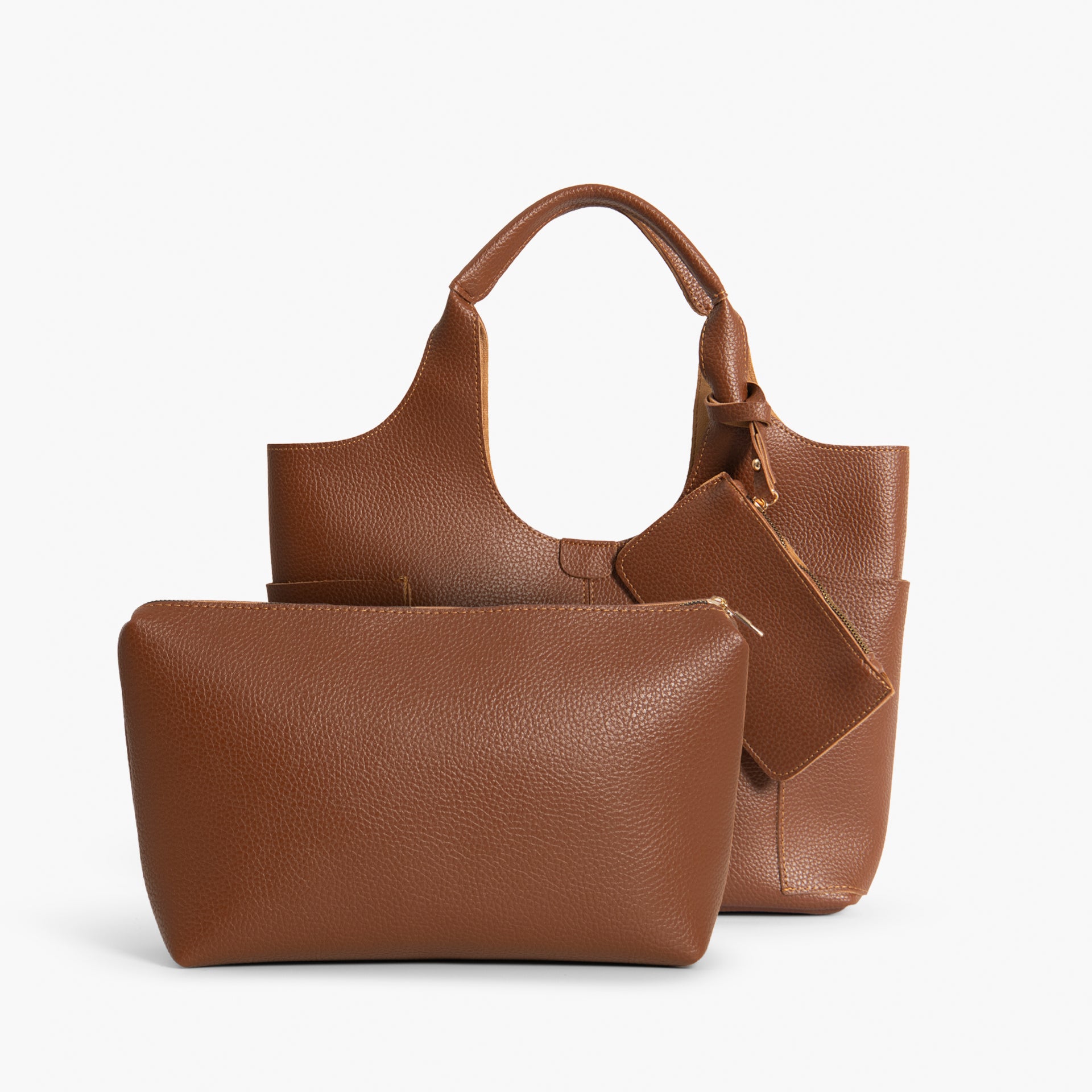 Camel Brown Spacious Tote Bag by WECRE8