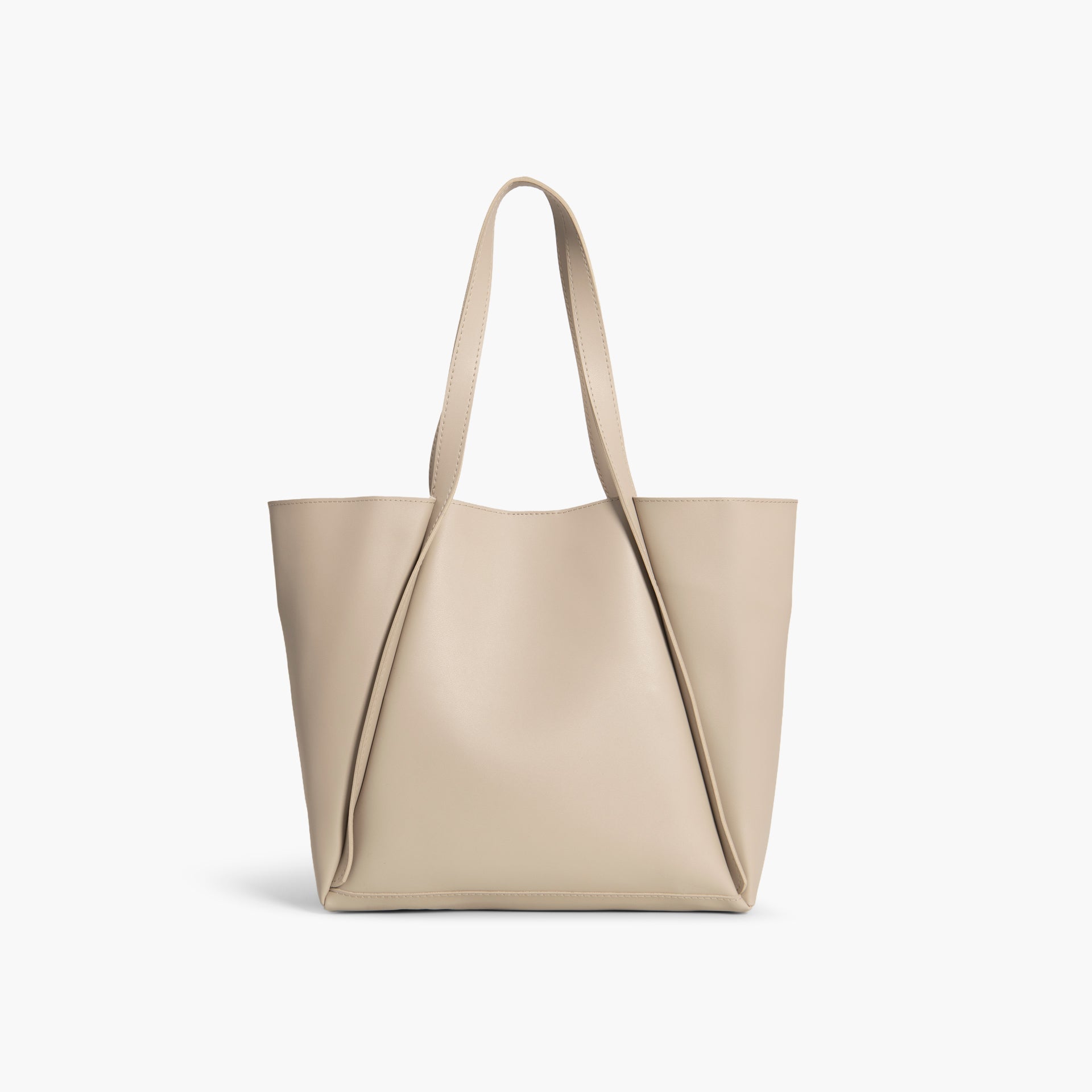 Beige Minimalist Tote Bag by WECRE8