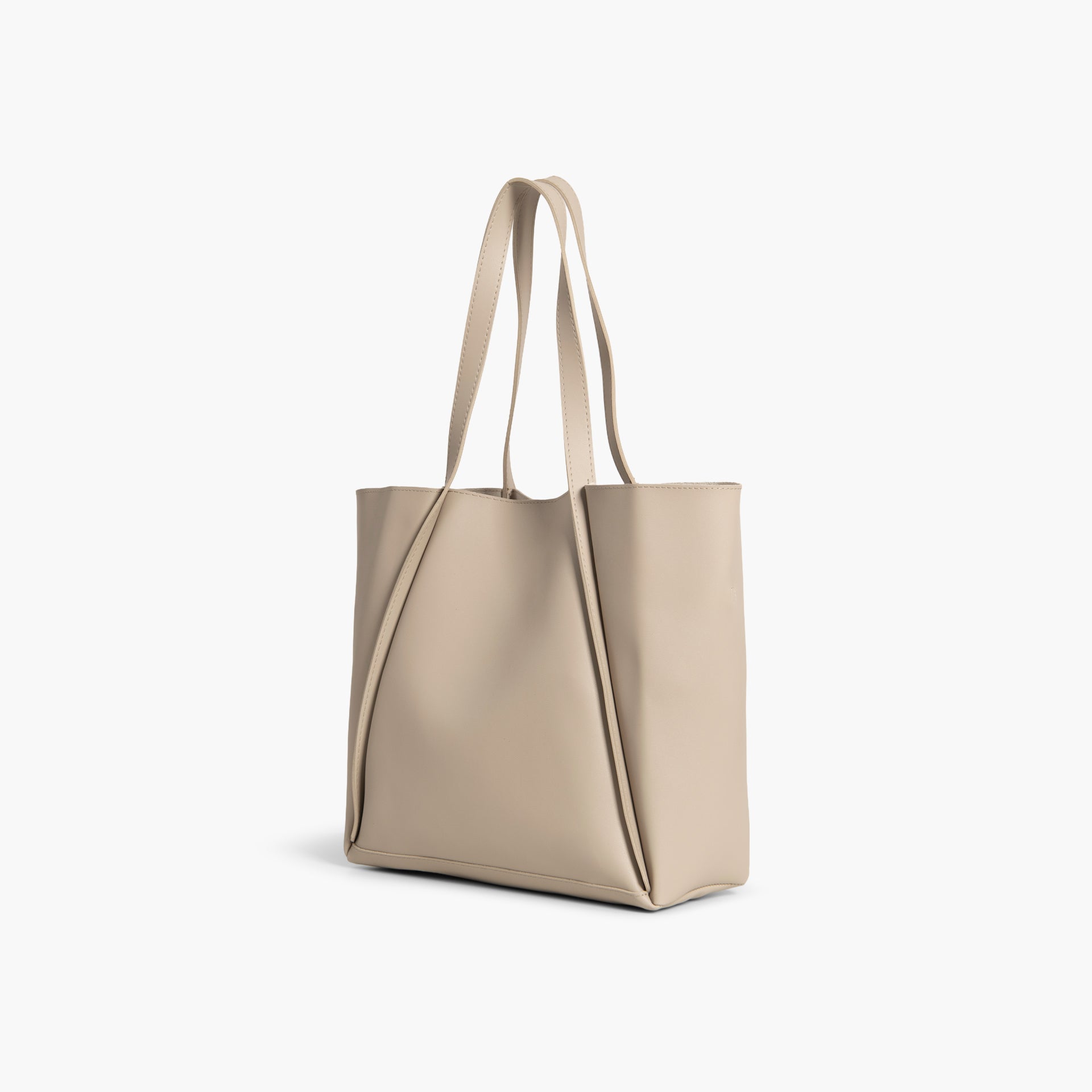 Beige Minimalist Tote Bag by WECRE8