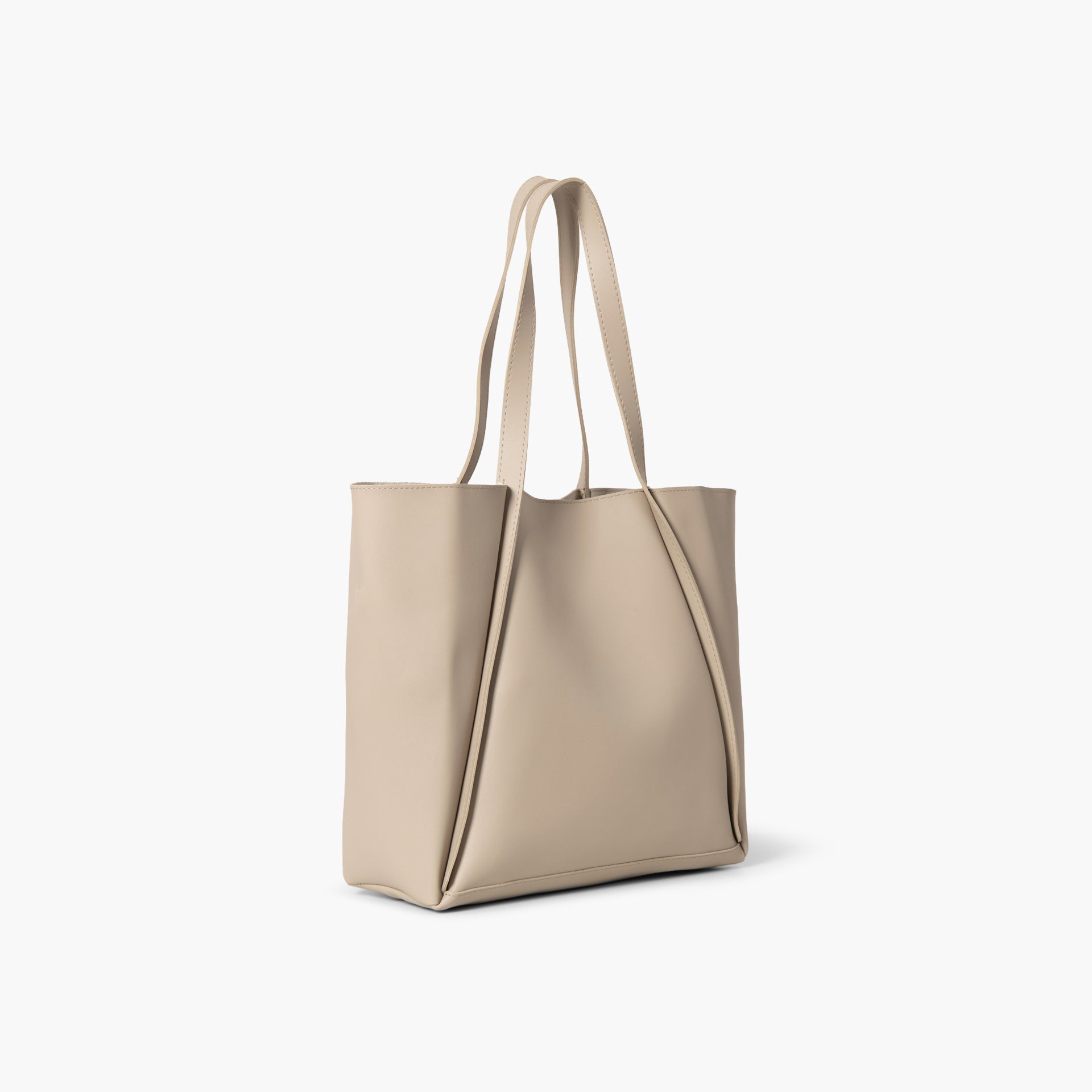 Beige Minimalist Tote Bag by WECRE8