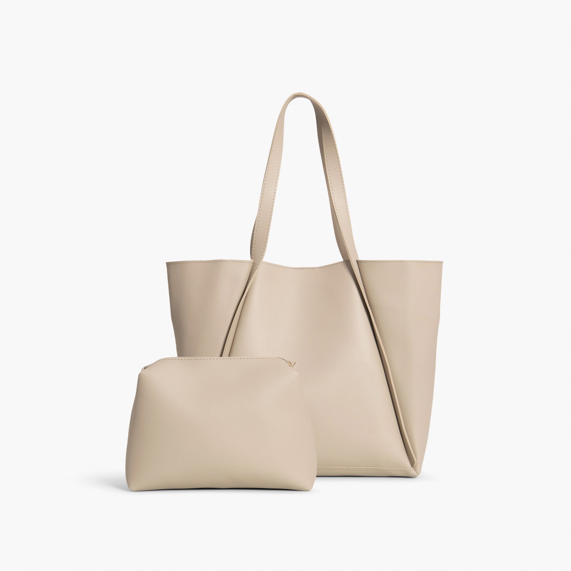 Beige Minimalist Tote Bag by WECRE8