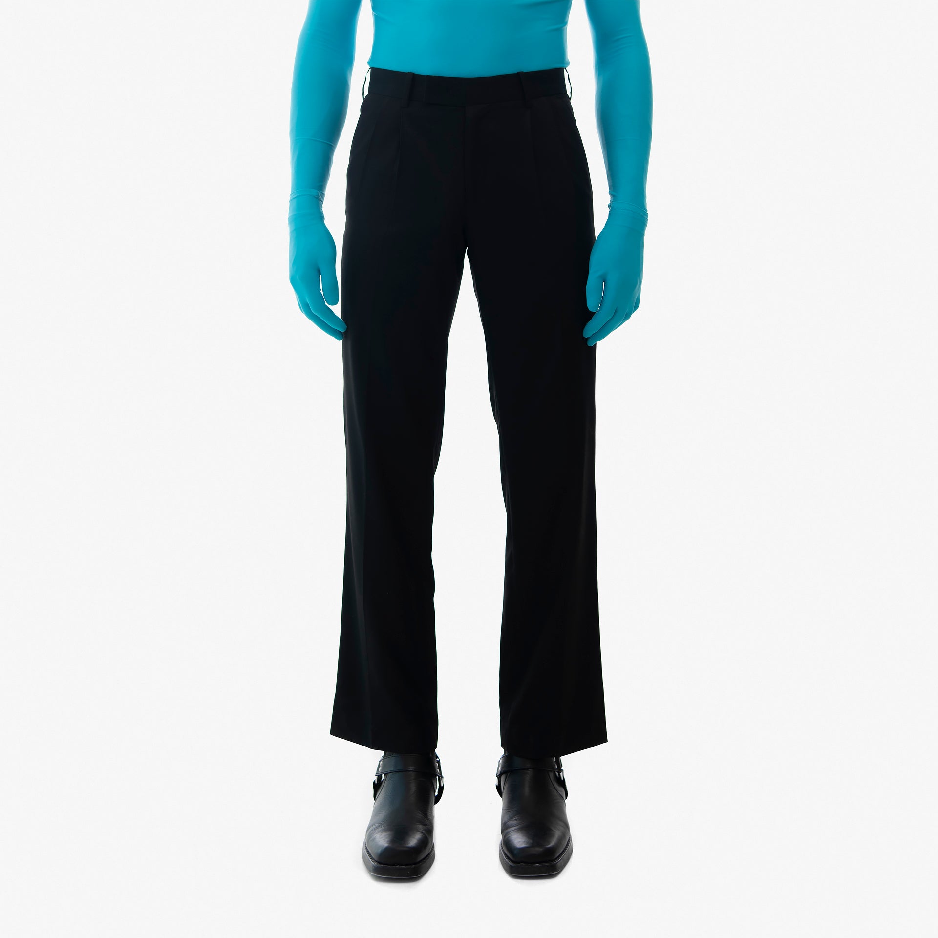 MEN’S BLACK PLEATED PANTS BY HINDAMME