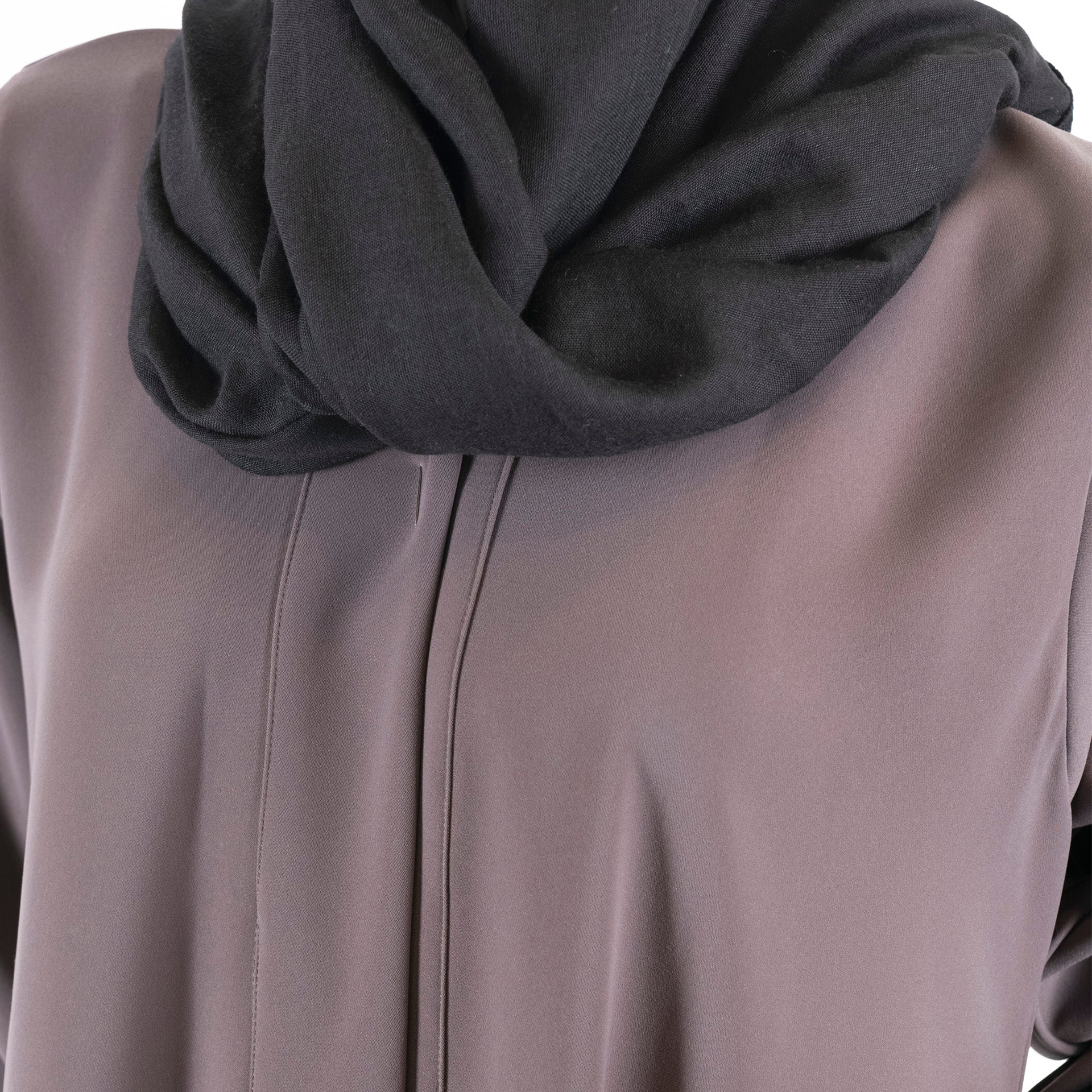 Light Brown Abaya with Black Feather Sleeve End From Darzah