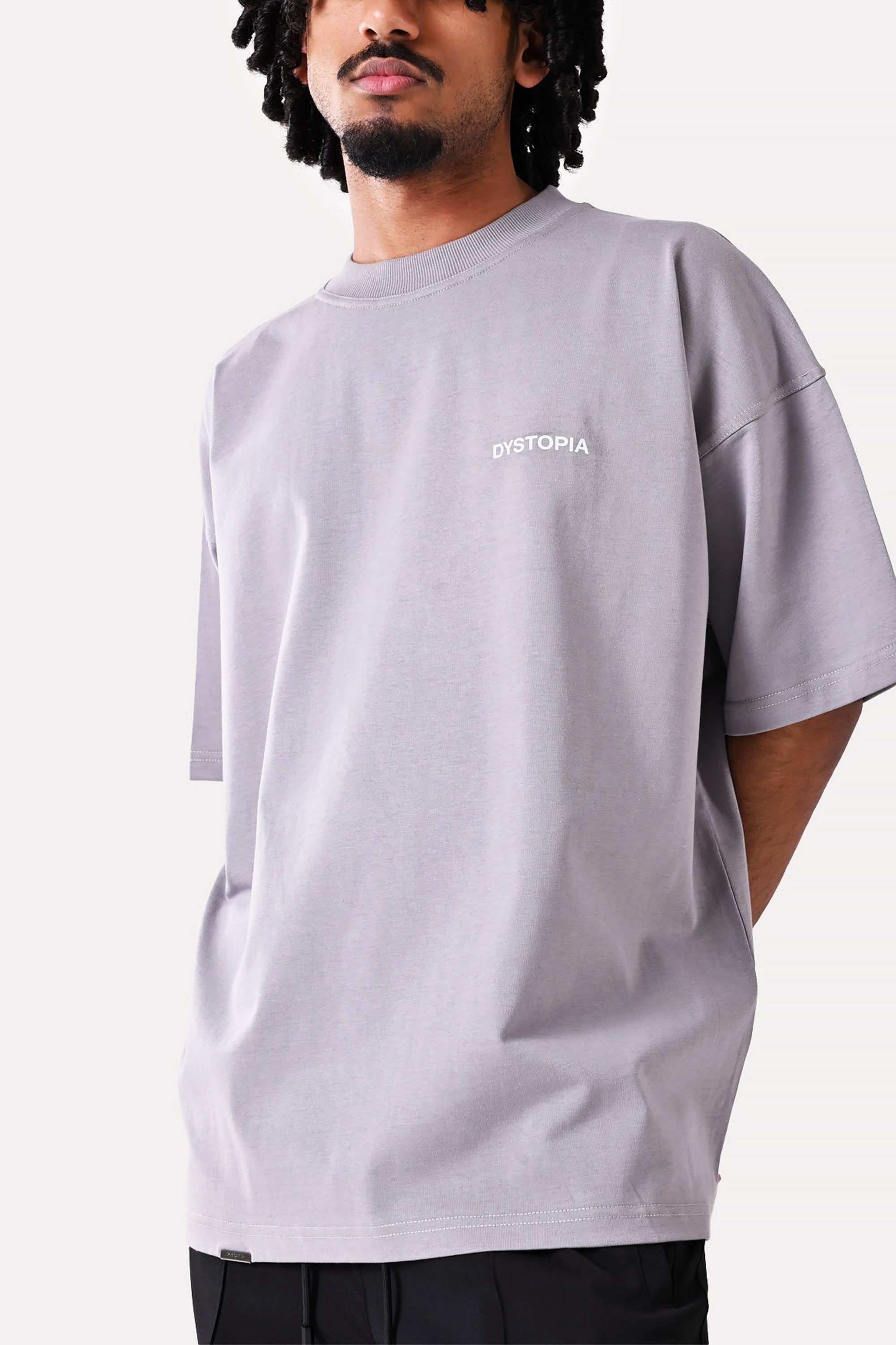 Grey Code Printed T-shirt by Dystopia