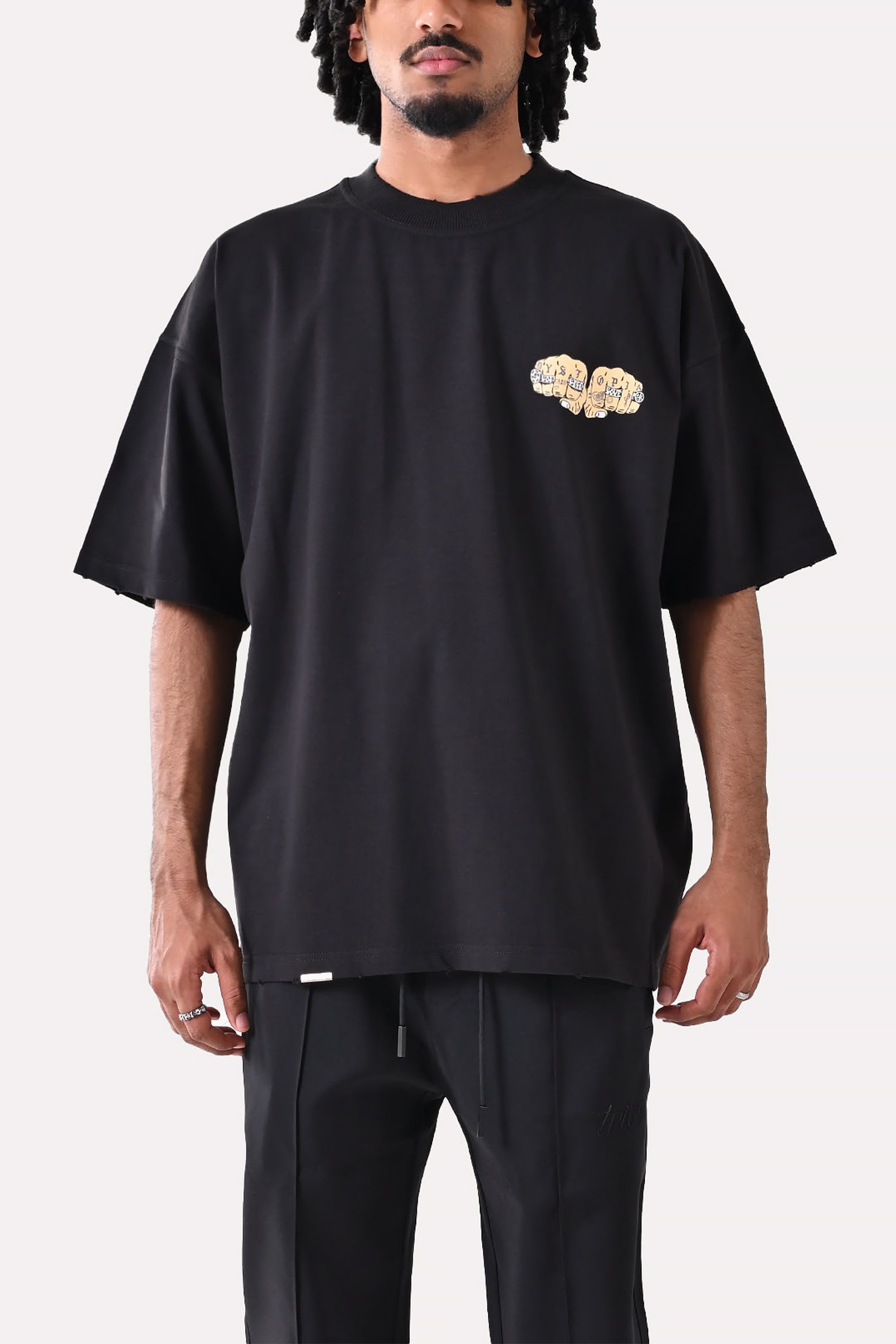 Black Hands Printed T-shirt by Dystopia
