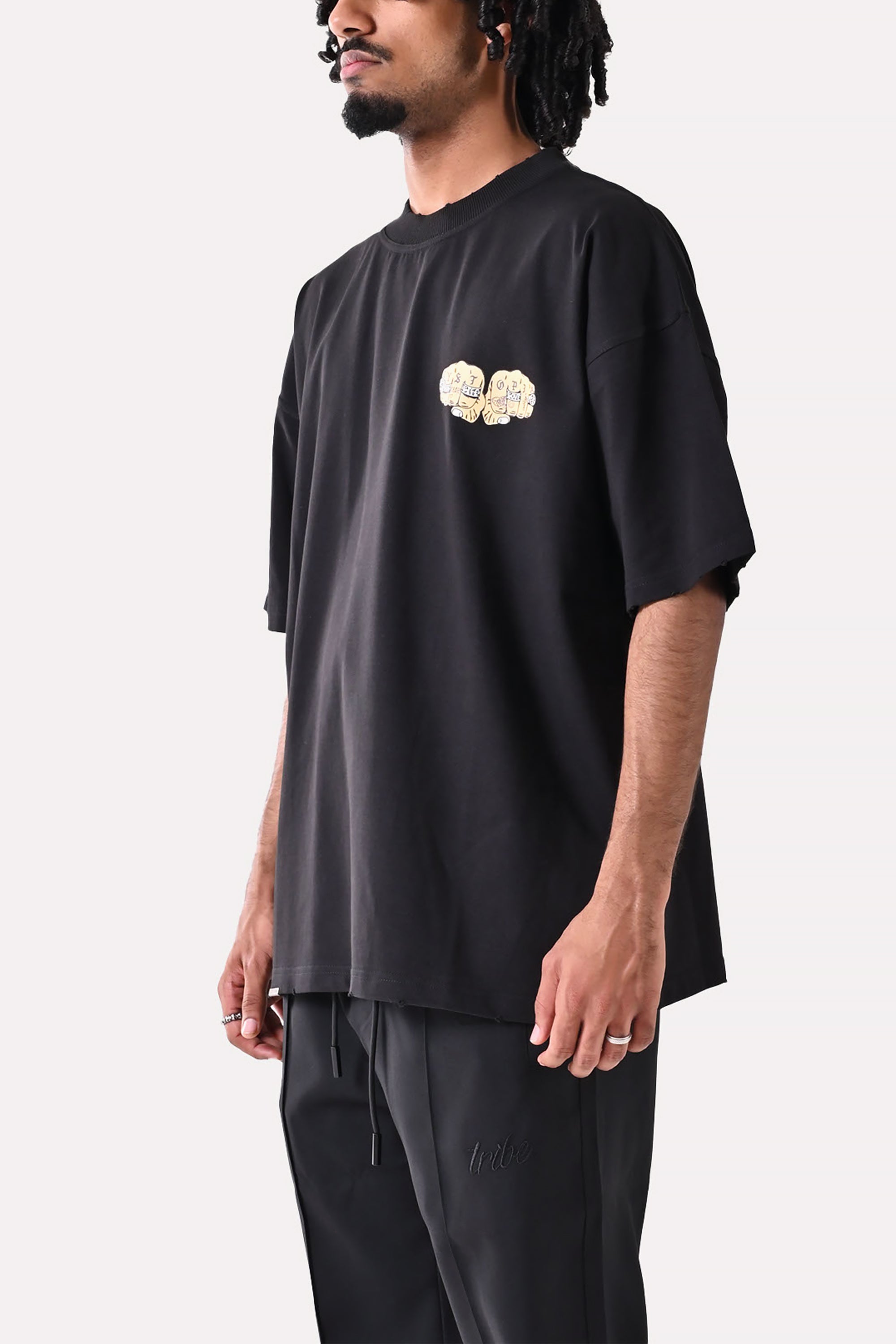 Black Hands Printed T-shirt by Dystopia