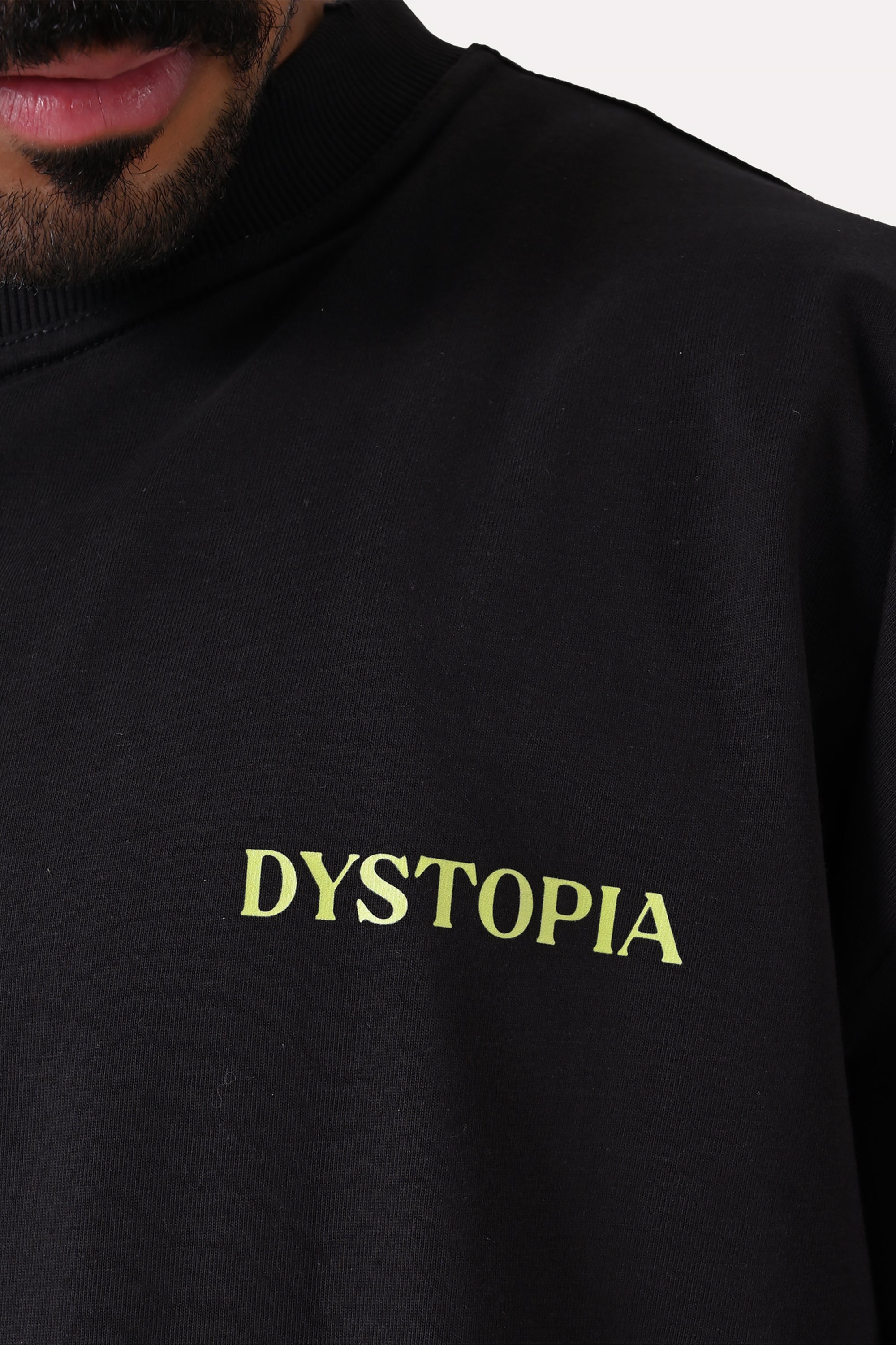Black Logo Printed T-shirt by Dystopia