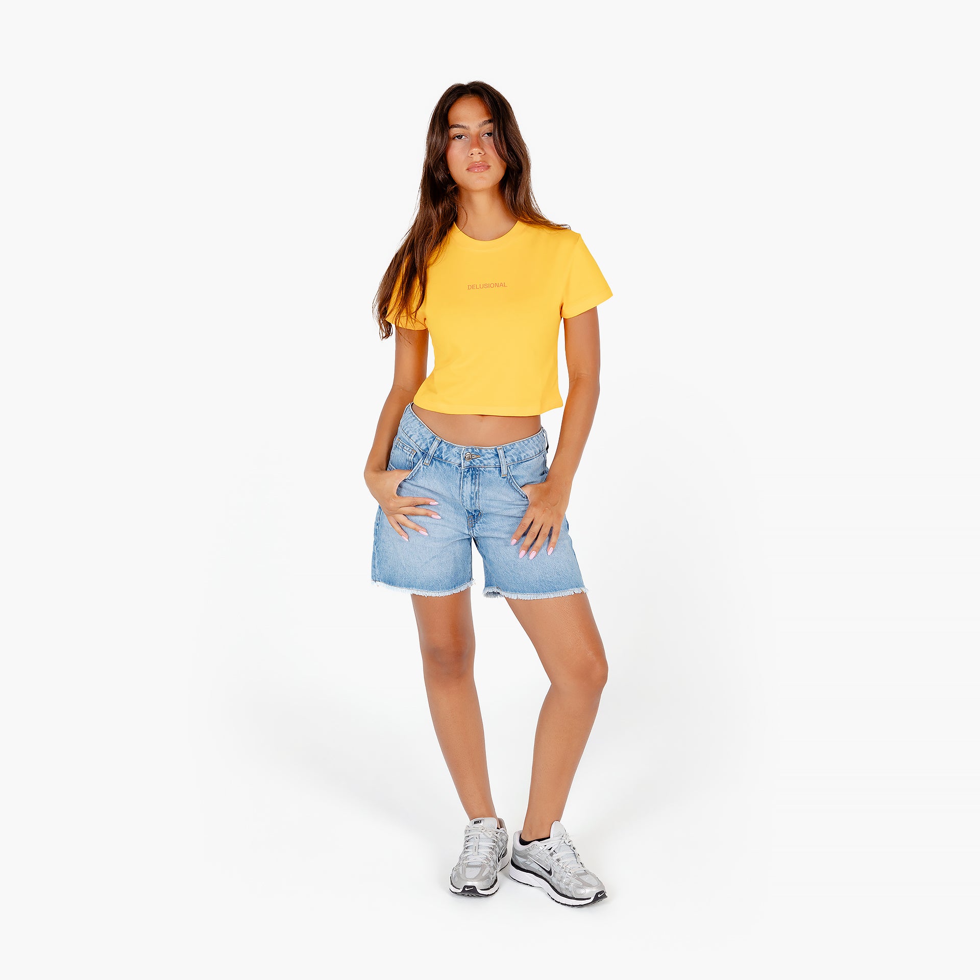 Orange Delusional Cropped T-shirt By In Your Shoe