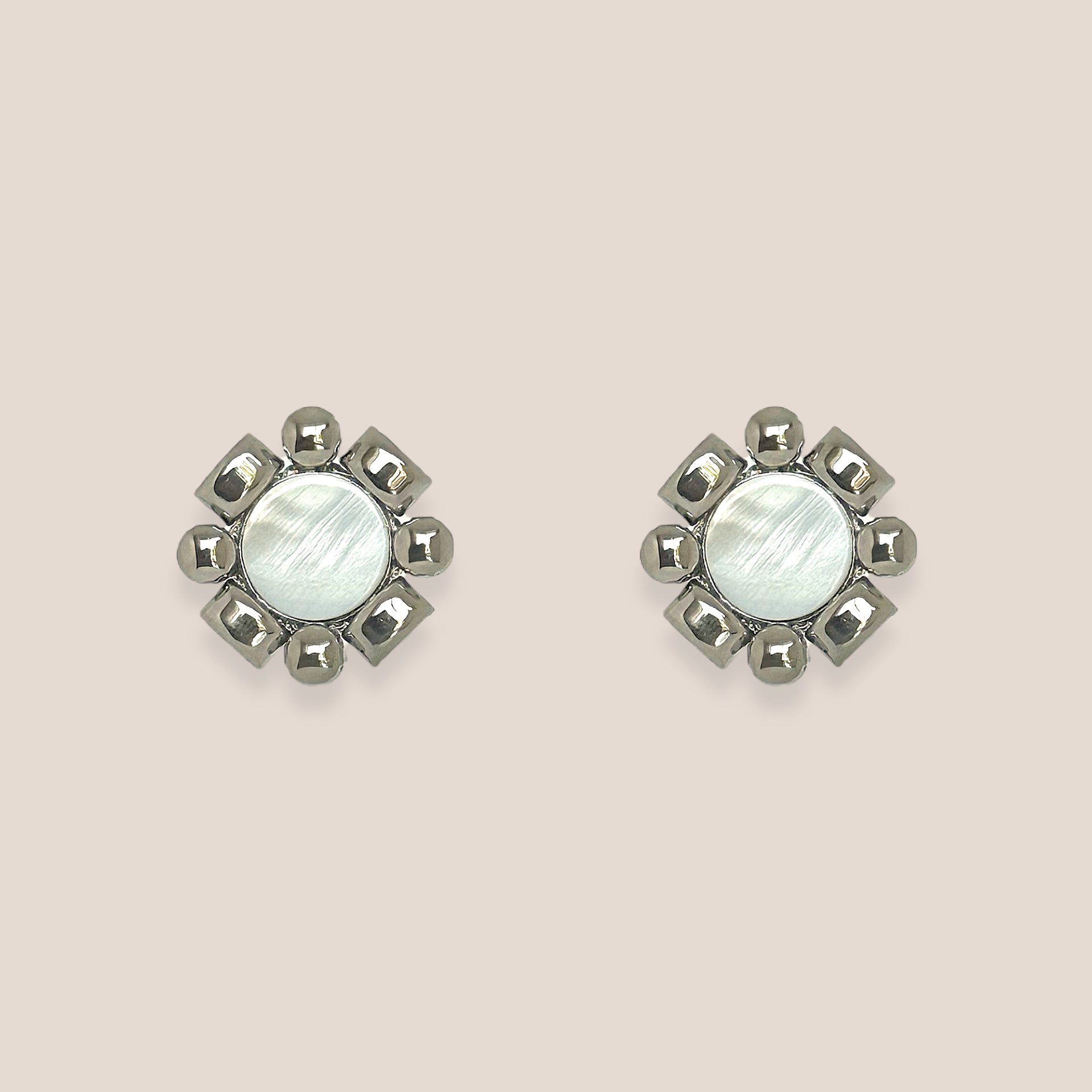 Silver Mother of Pearl Earring By D By Dalia