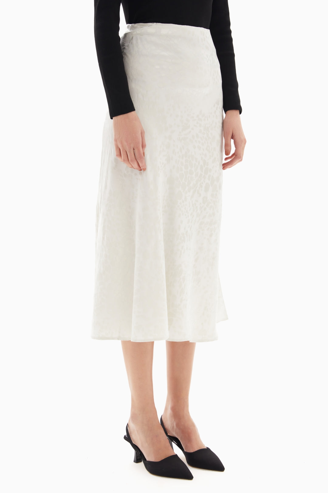 Midi White Patterned Skirt By WECRE8