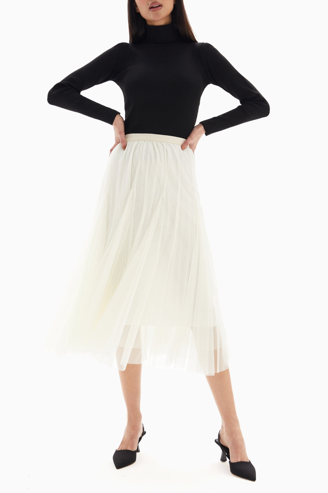 Midi White Sheer Skirt By WECRE8