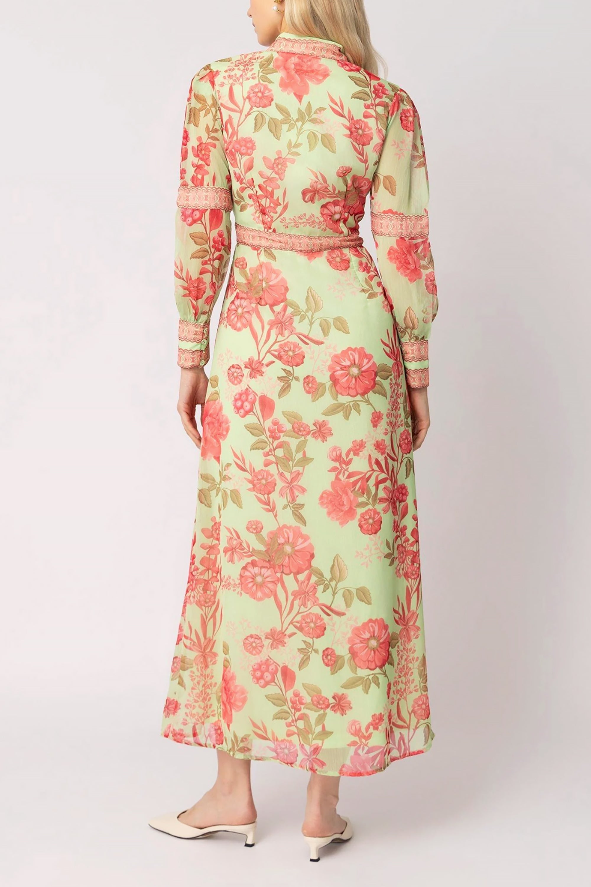 Green Chiffon Maxi Dress by Raishma