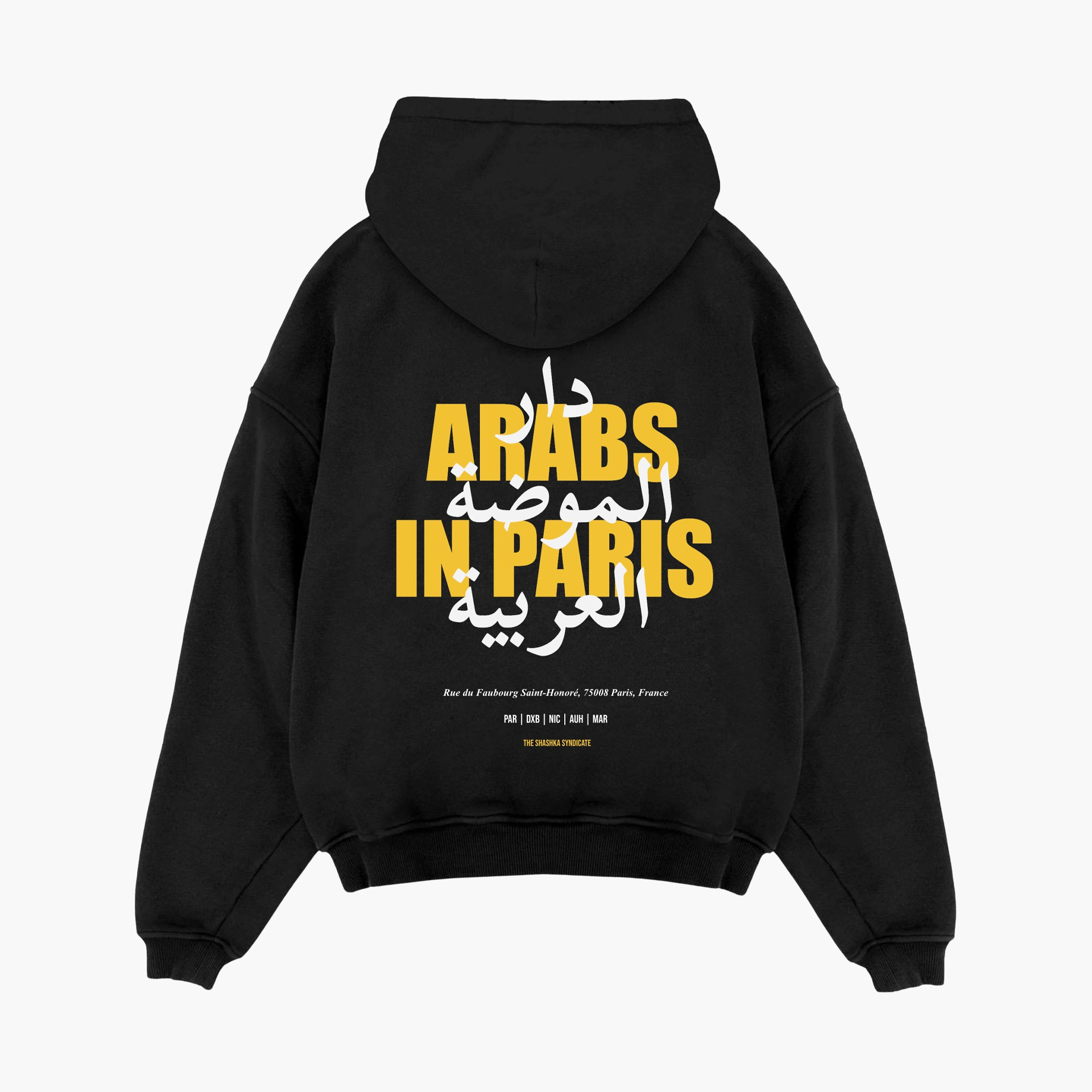 Black Zipper "Arabs In Paris" Hoodie by The Shashka Syndicate