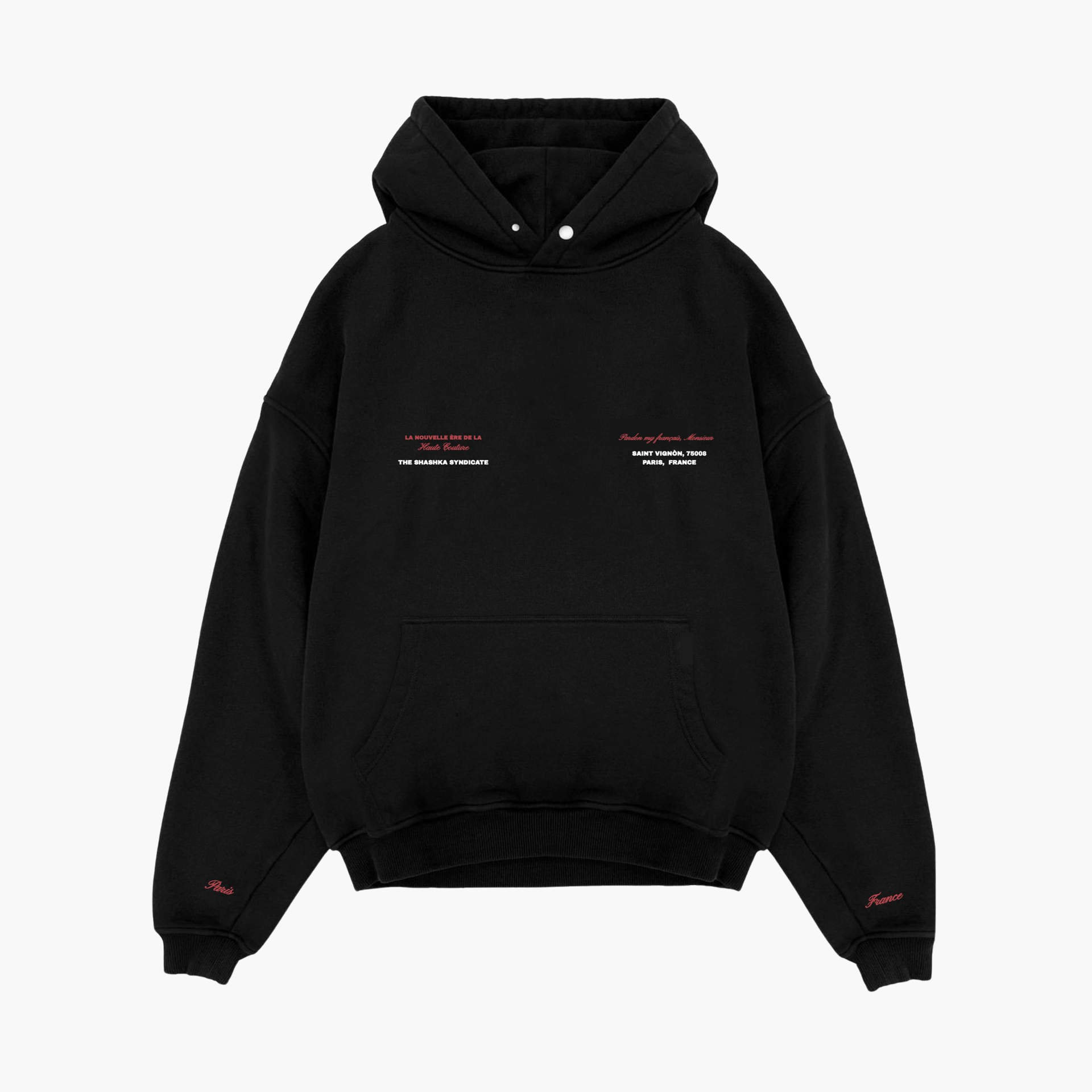 Black "Pardon My French" Hoodie by The Shashka Syndicate