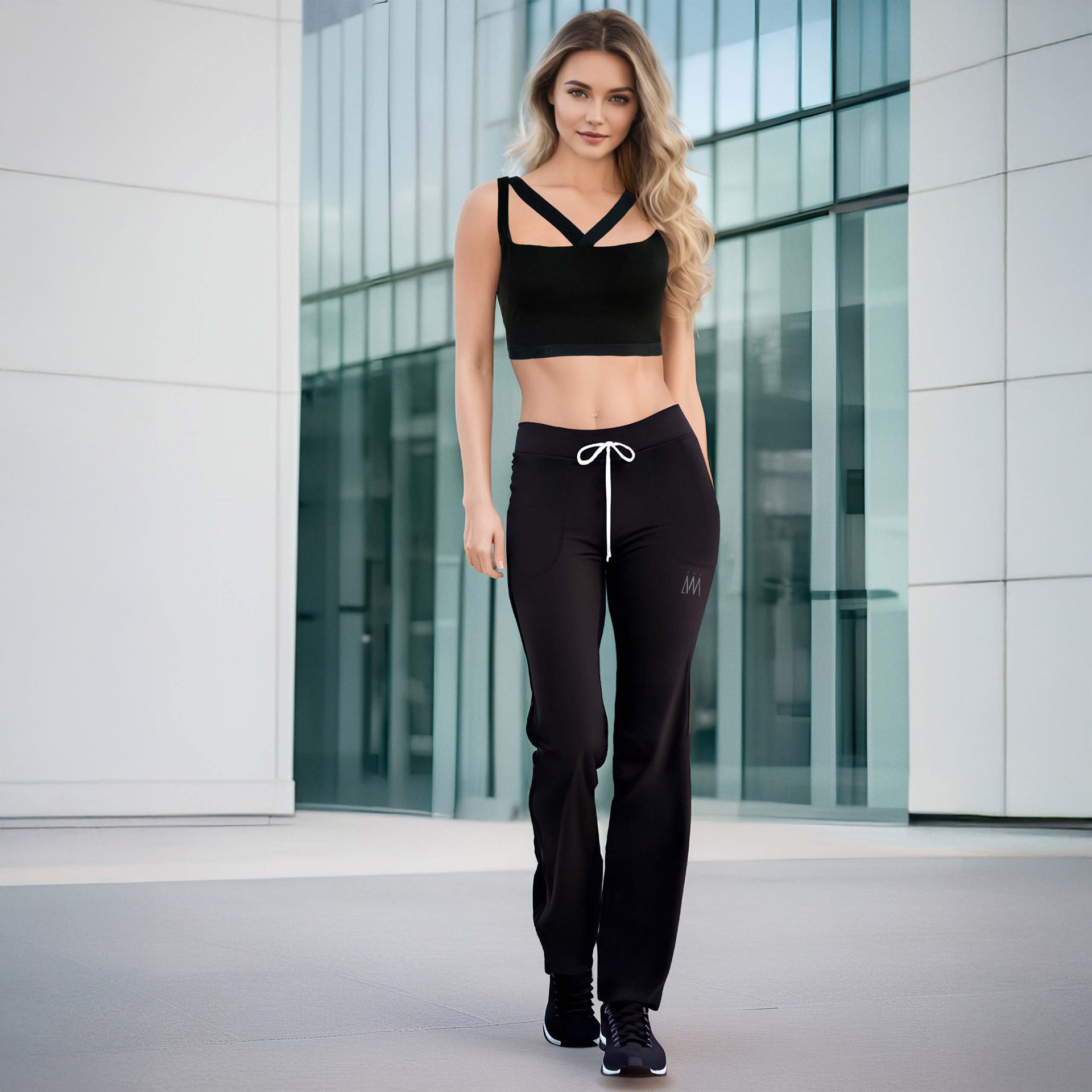 Black Loose Yoga Pants By I am the Company