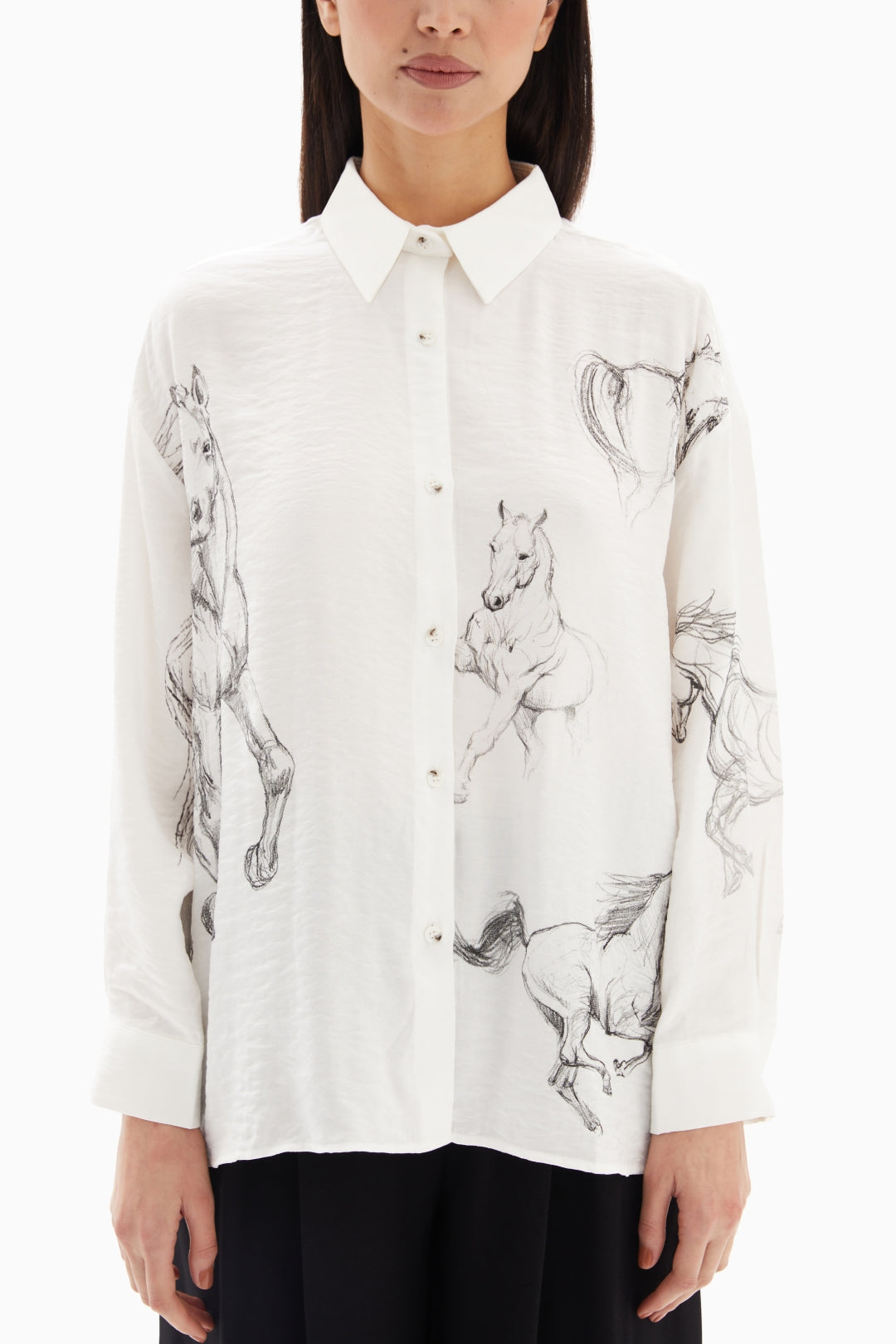 White Horses Print Blouse By WECRE8