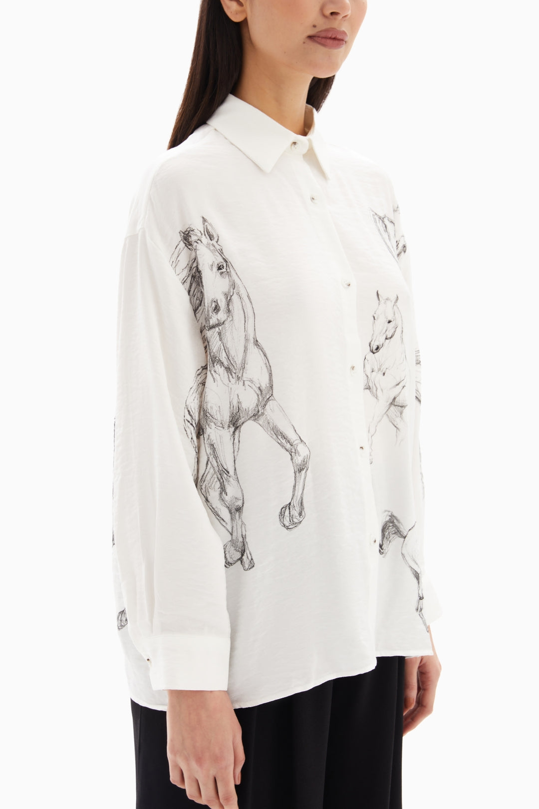 White Horses Print Blouse By WECRE8