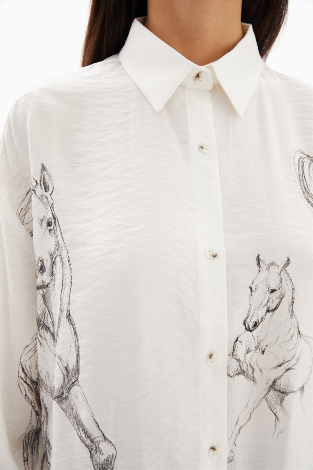 White Horses Print Blouse By WECRE8