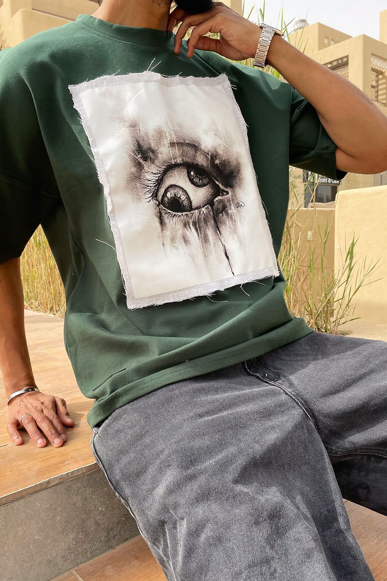 Unisex Forest Green Eye Printed T-shirt by Pavone Line