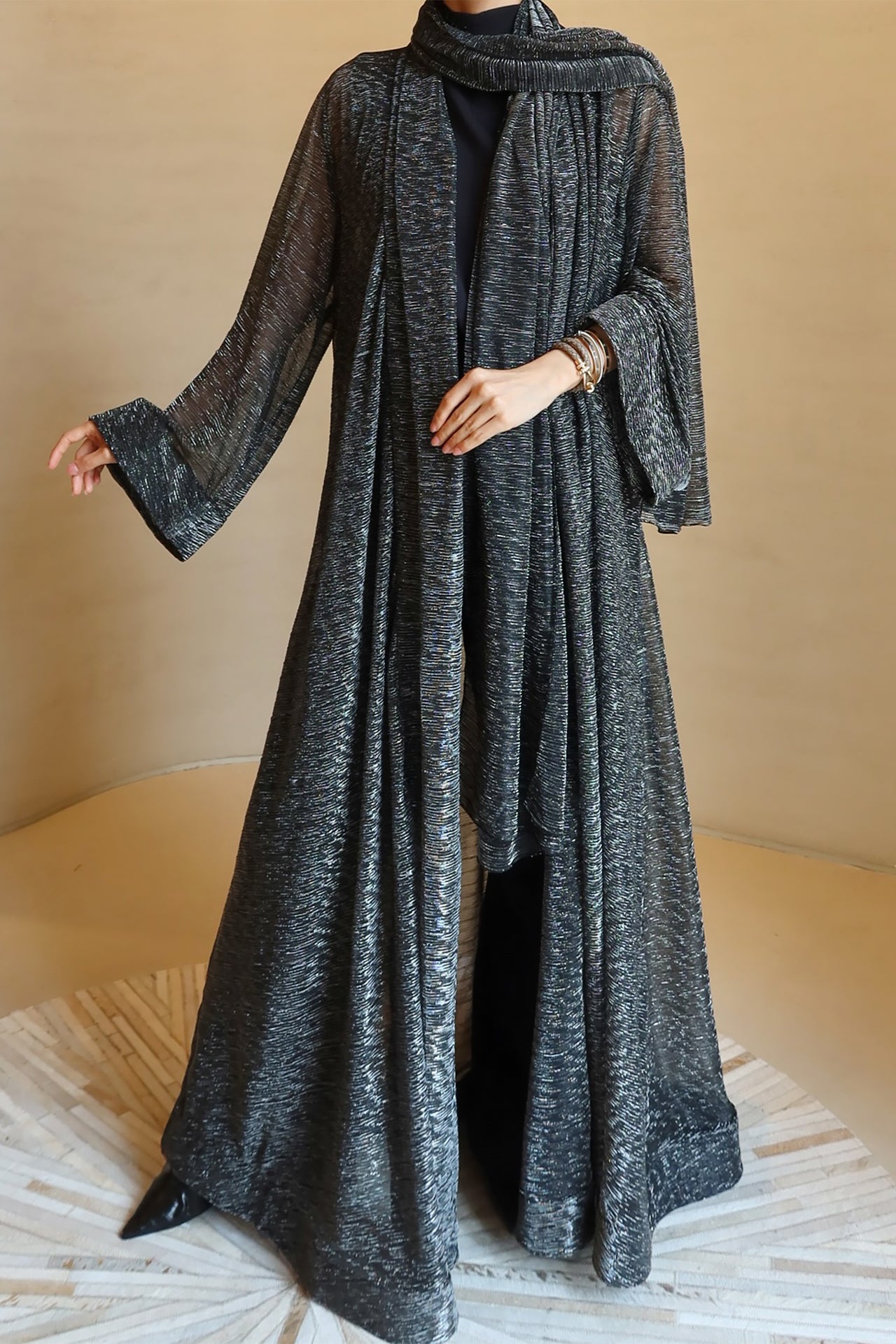 Black Glitter Abaya by F.Lounge