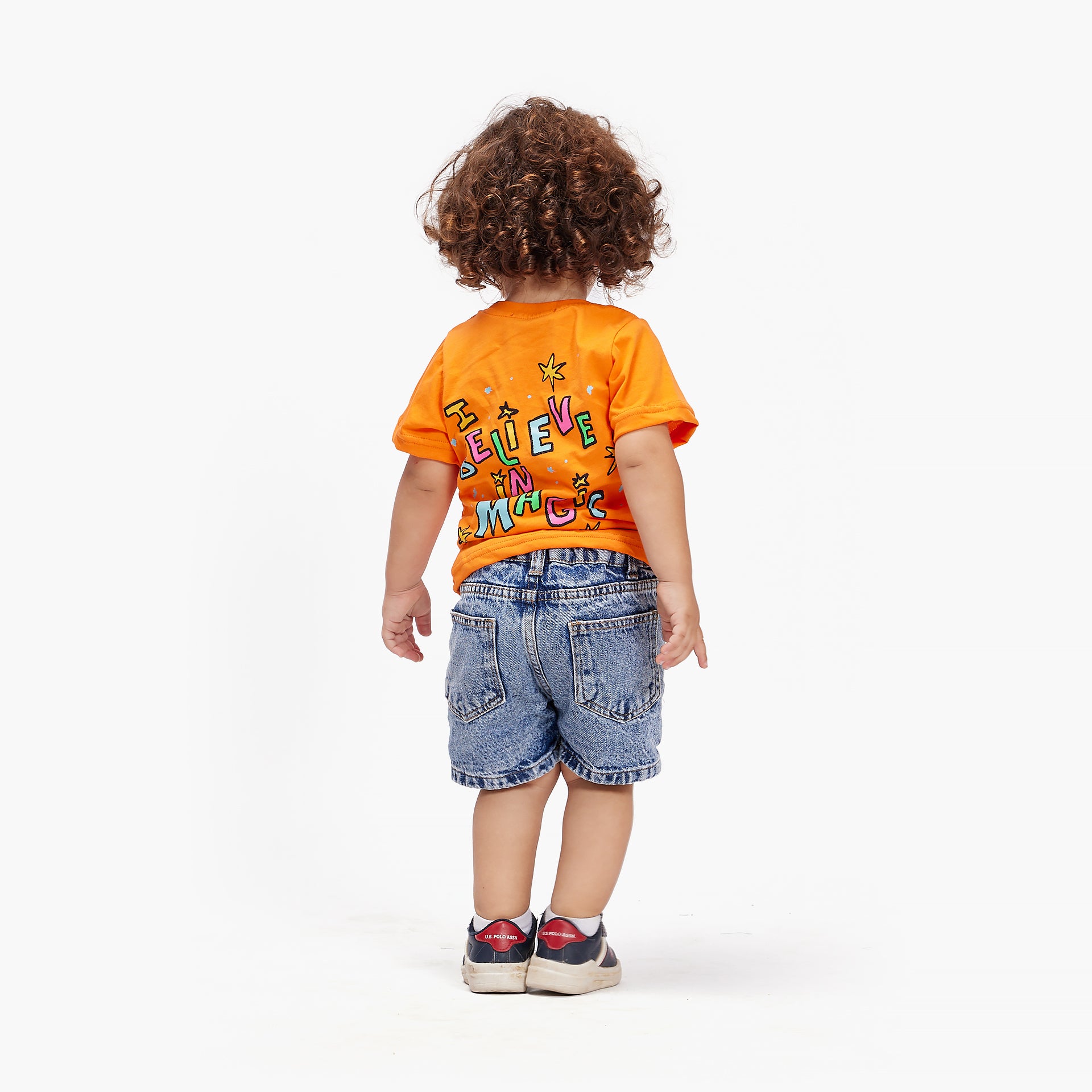 Kids Orange I Believe in Magic T-shirt By In Your Shoe