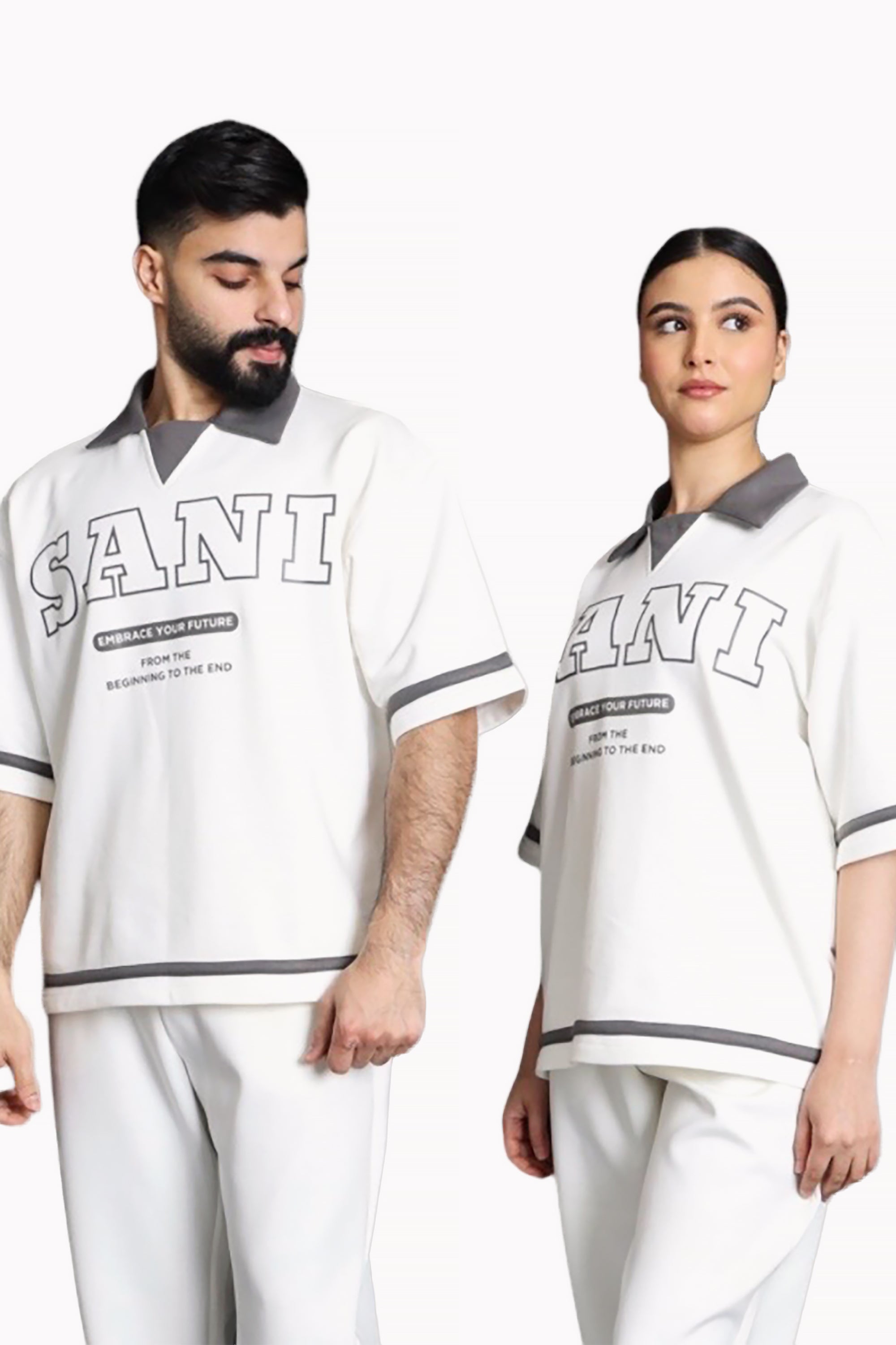 White Unisex Elite T-Shirt Polo by Sani