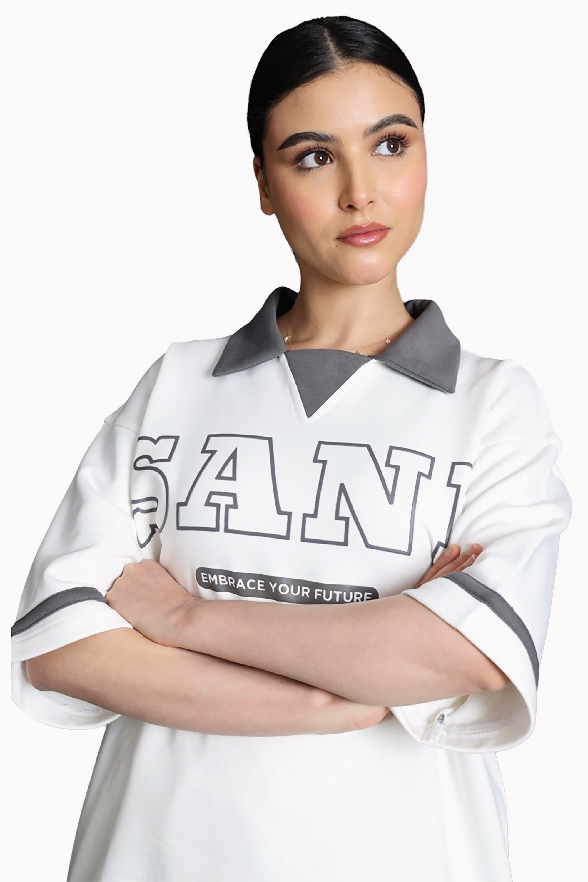 White Unisex Elite T-Shirt Polo by Sani