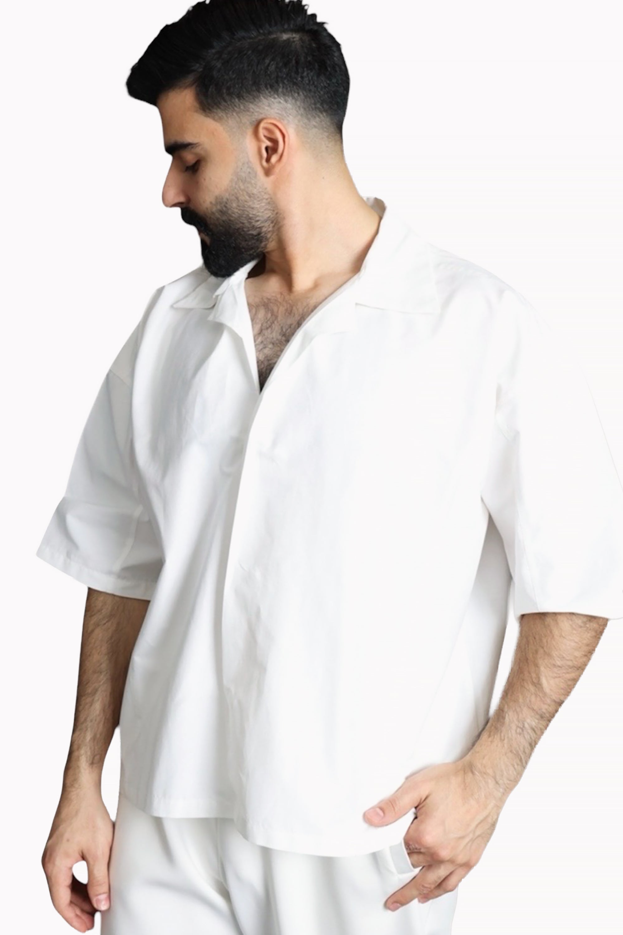 قميص إيليت أبيض للجنسين من ساني