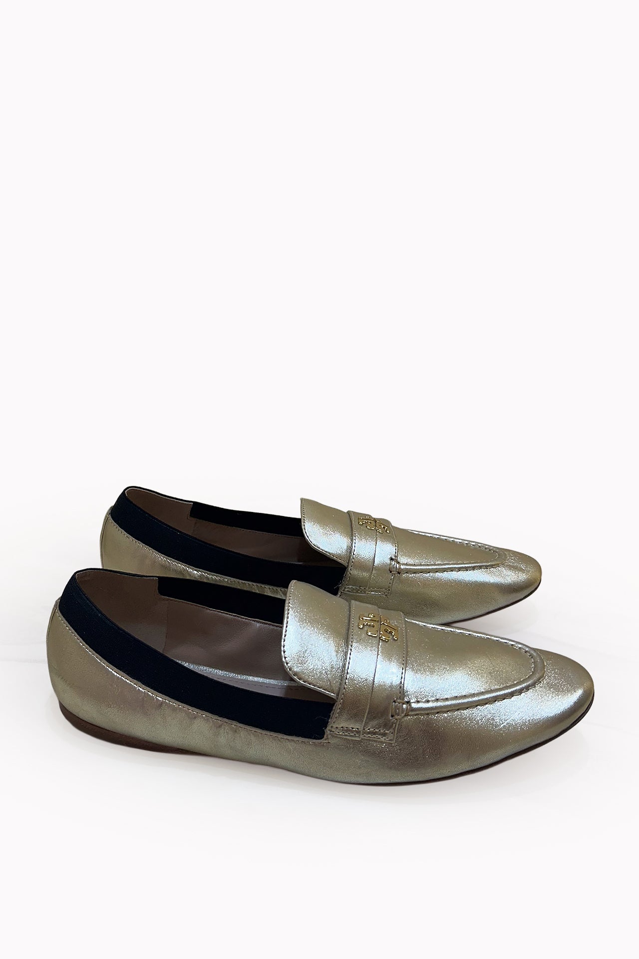 Car Shoe Gold Metallic Loafers by Vintage SAAF